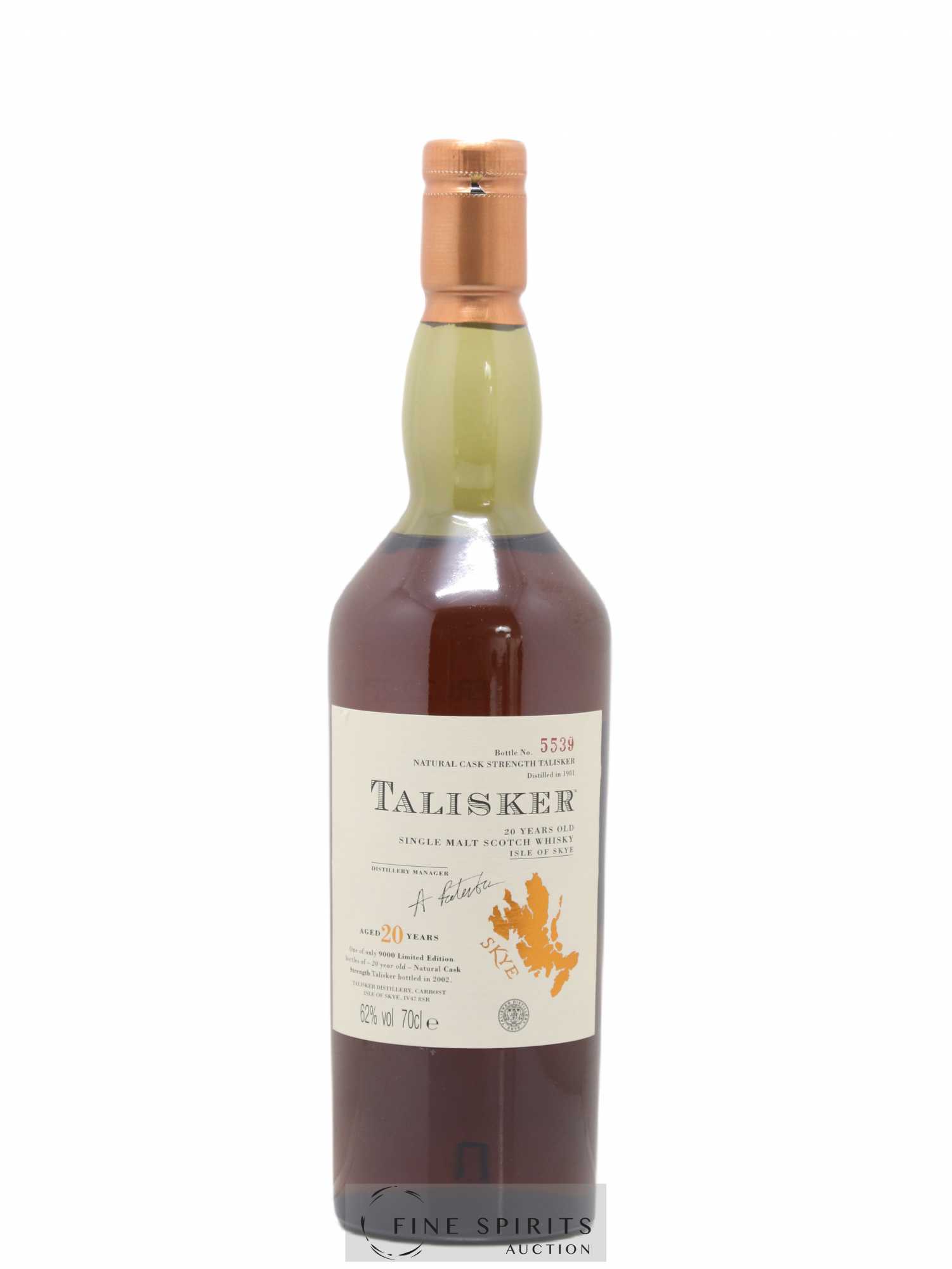 Talisker 20 years 1981 Of. Natural Cask Strength - One of 9000 - bottled 2002 Limited Edition - Lot de 1 bouteille - 1