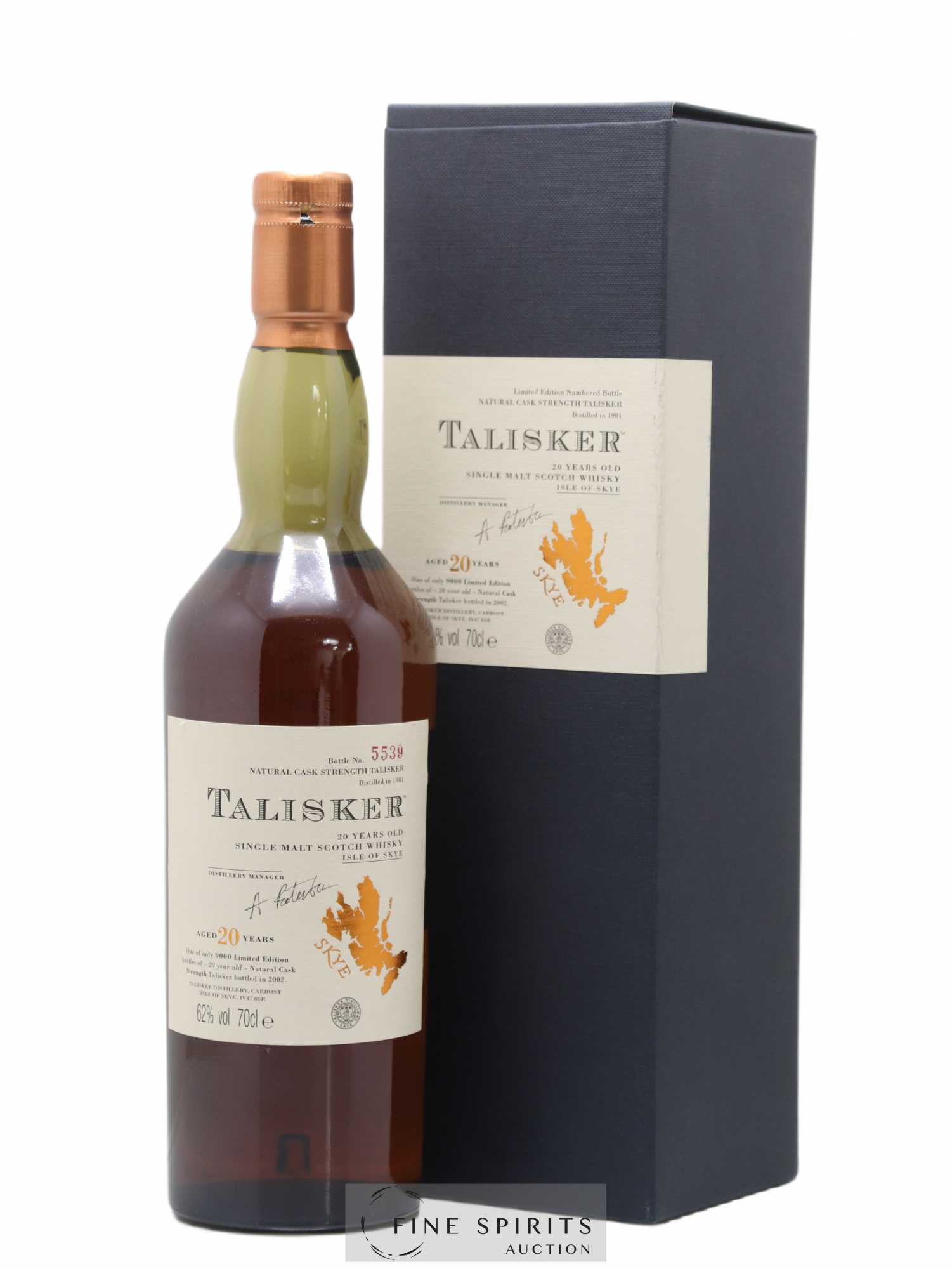 Talisker 20 years 1981 Of. Natural Cask Strength - One of 9000 - bottled 2002 Limited Edition - Lot de 1 bouteille - 0
