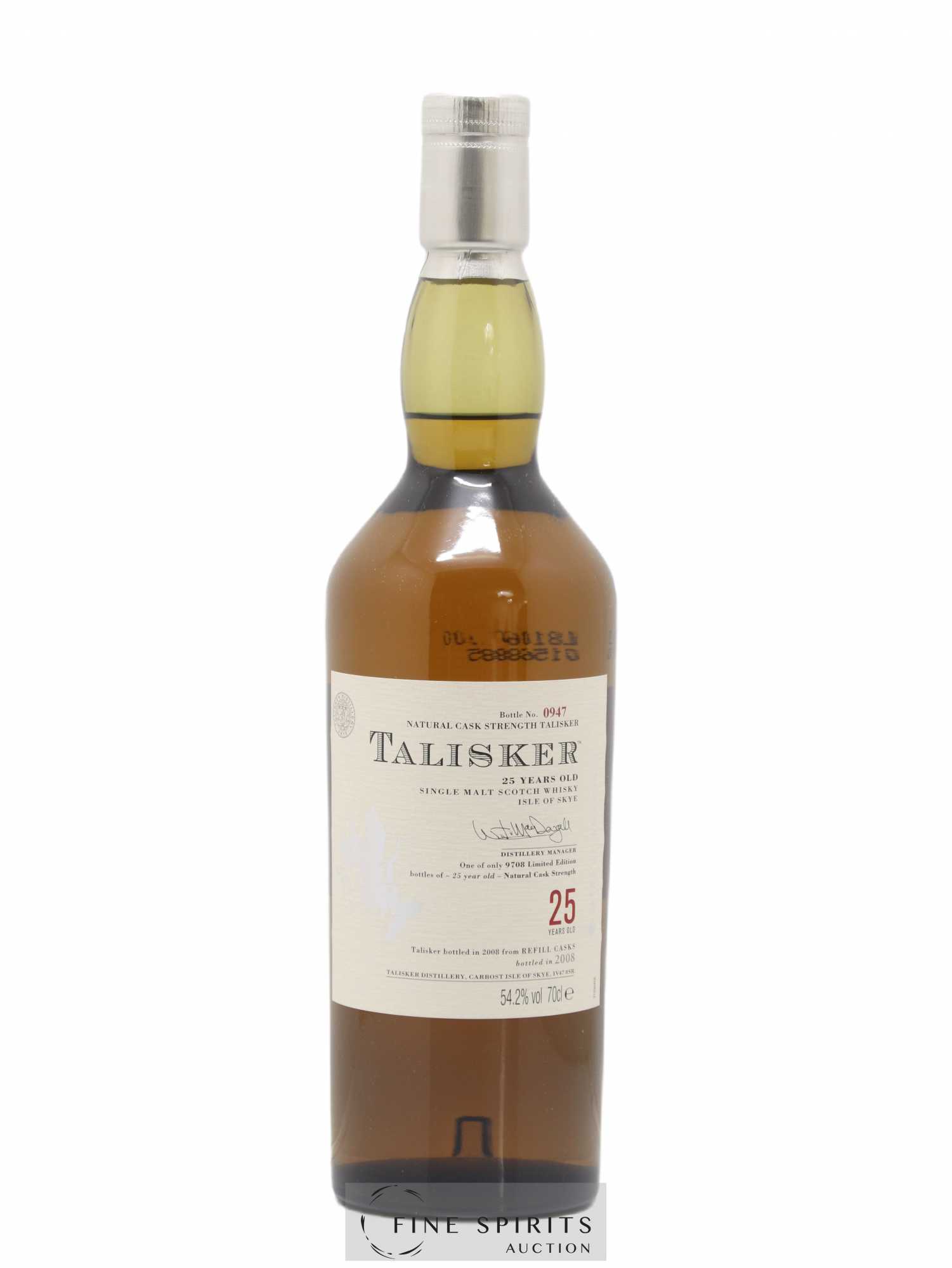 Talisker 25 years Of. Natural Cask Strength - One of 9708 - bottled 2008 Limited Edition - Lotto di 1 bottiglia - 1