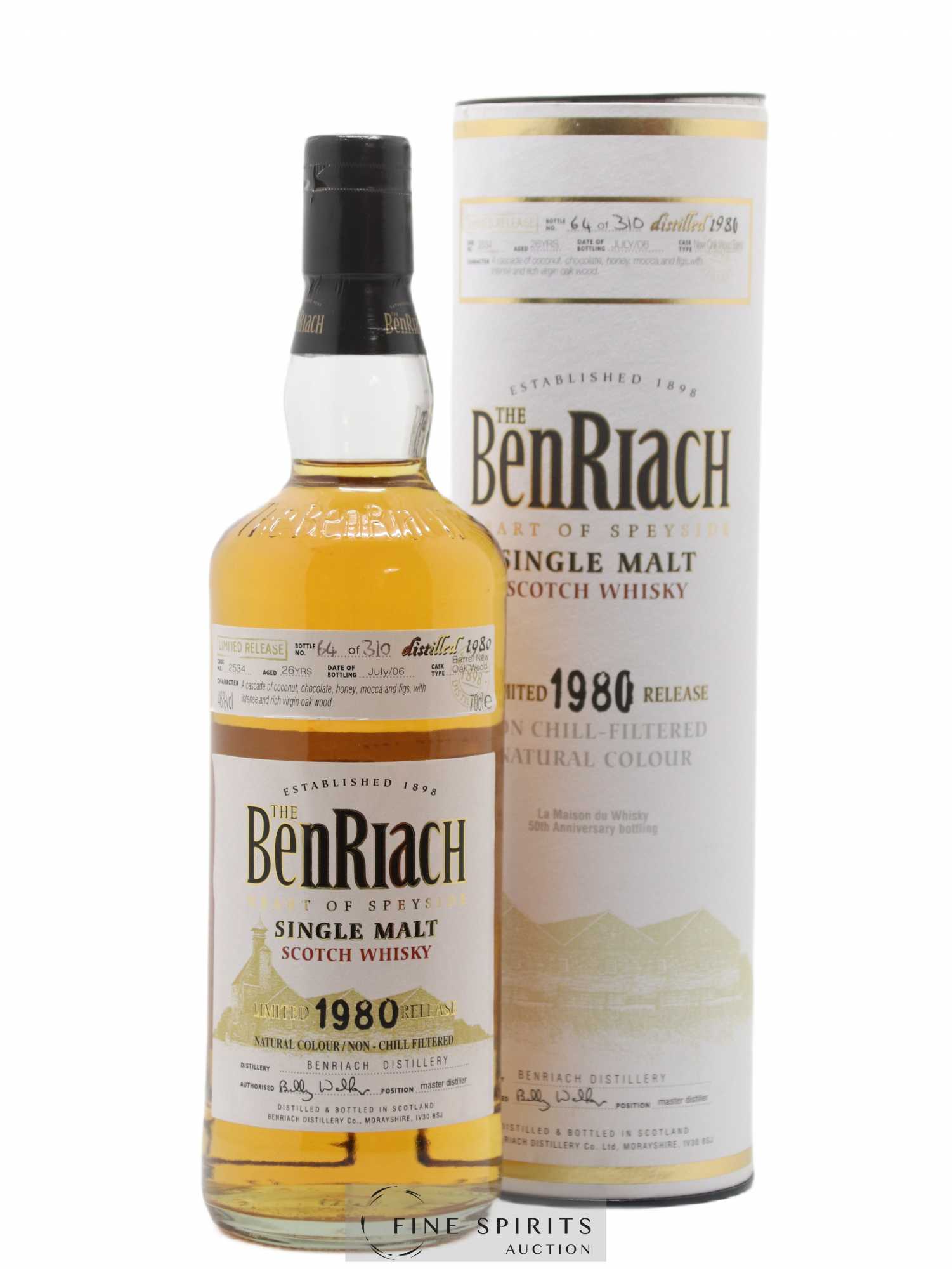 Benriach 26 years 1980 Of. Cask n°2534 - One of 310 - bottled 2006 Limited Release - Lot de 1 bouteille - 0