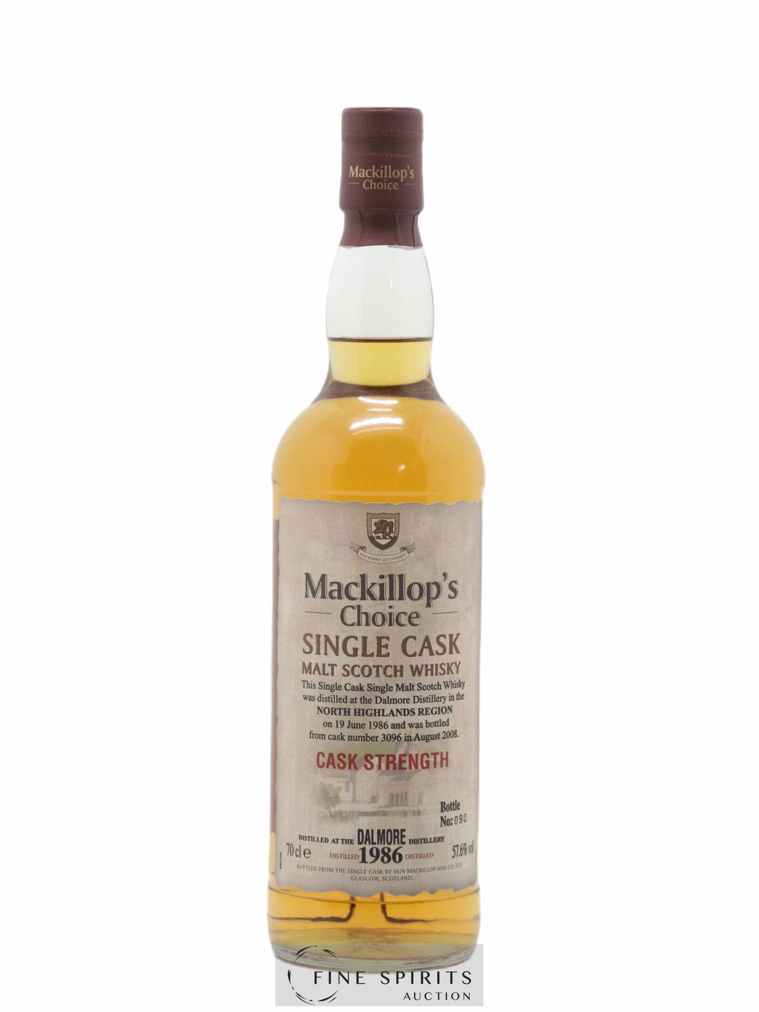 Dalmore 1986 MacKillop & Co. Mackillop's Choice Single Cask n°3096 - bottled 2008 Cask Strength - Lot de 1 bouteille - 1
