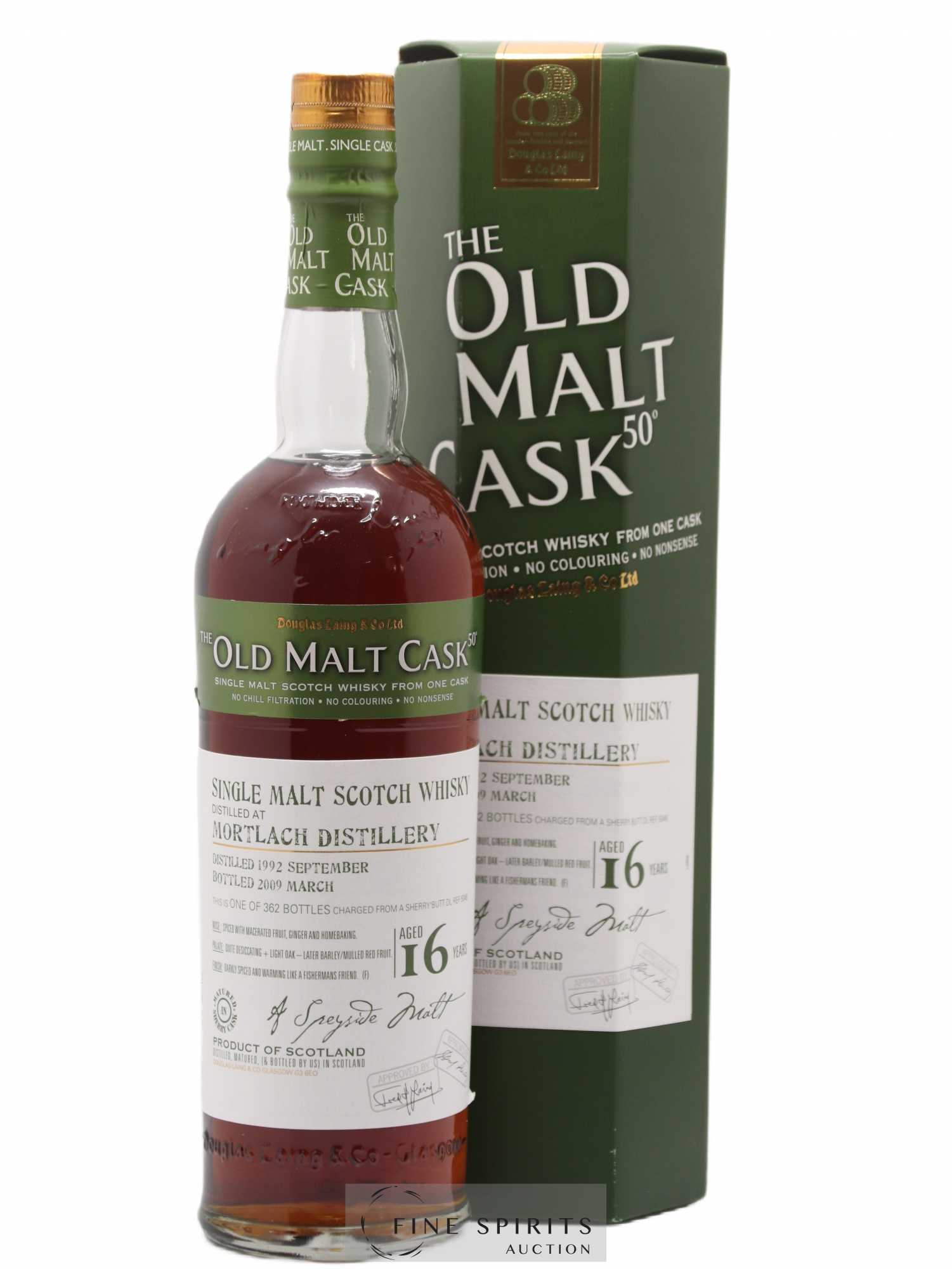 Mortlach 16 years 1992 Douglas Laing Sherry Butt DL REF 5046 - One of 362 - bottled 2009 The Old Malt Cask - Lot de 1 bouteille - 0