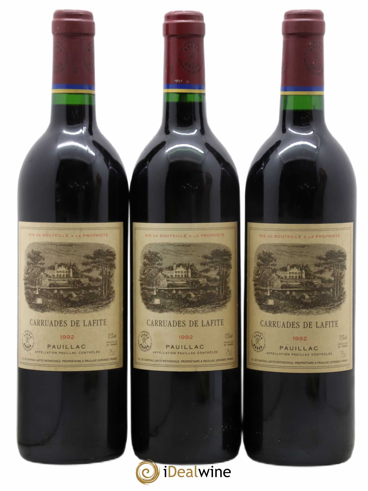 Carruades de Lafite Rothschild Second Vin 1992 - Lot de 3 bouteilles - 0
