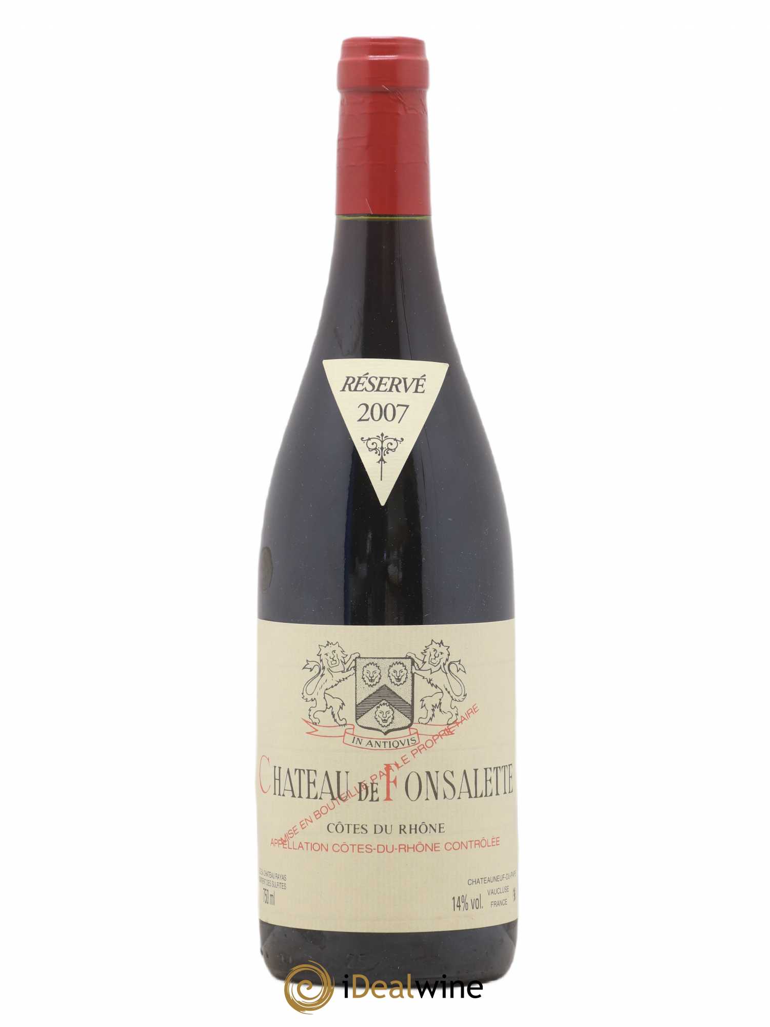 Côtes-du-Rhône Château de Fonsalette Emmanuel Reynaud 2007 - Lot de 1 bouteille - 0