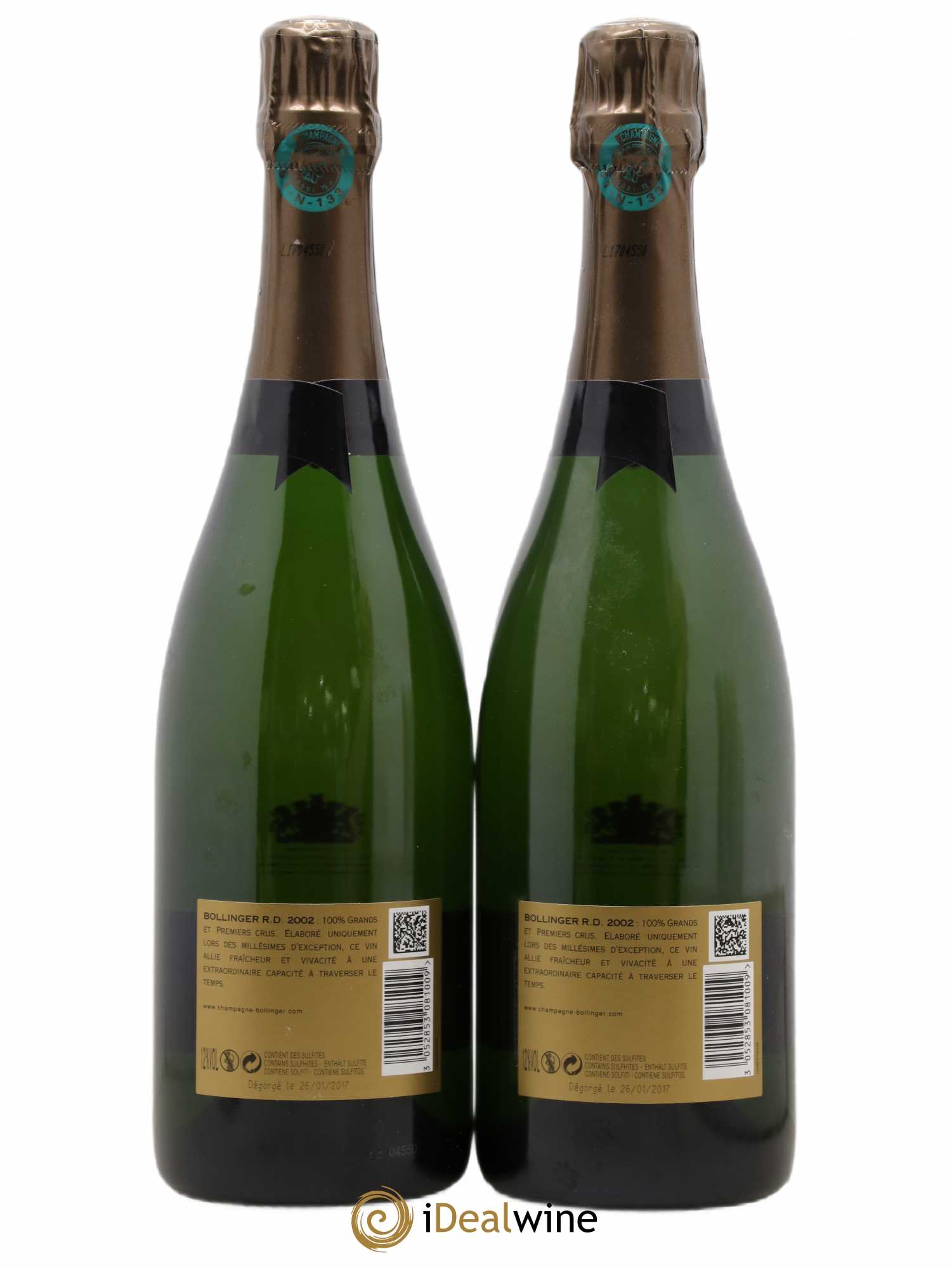 R.D. Extra-Brut Bollinger 2002 - Lot de 2 bouteilles - 1