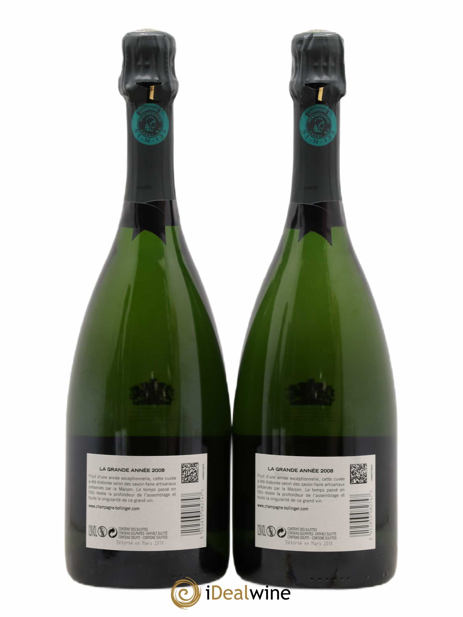 La Grande Année Brut Bollinger 2008 - Lot de 2 bouteilles - 1