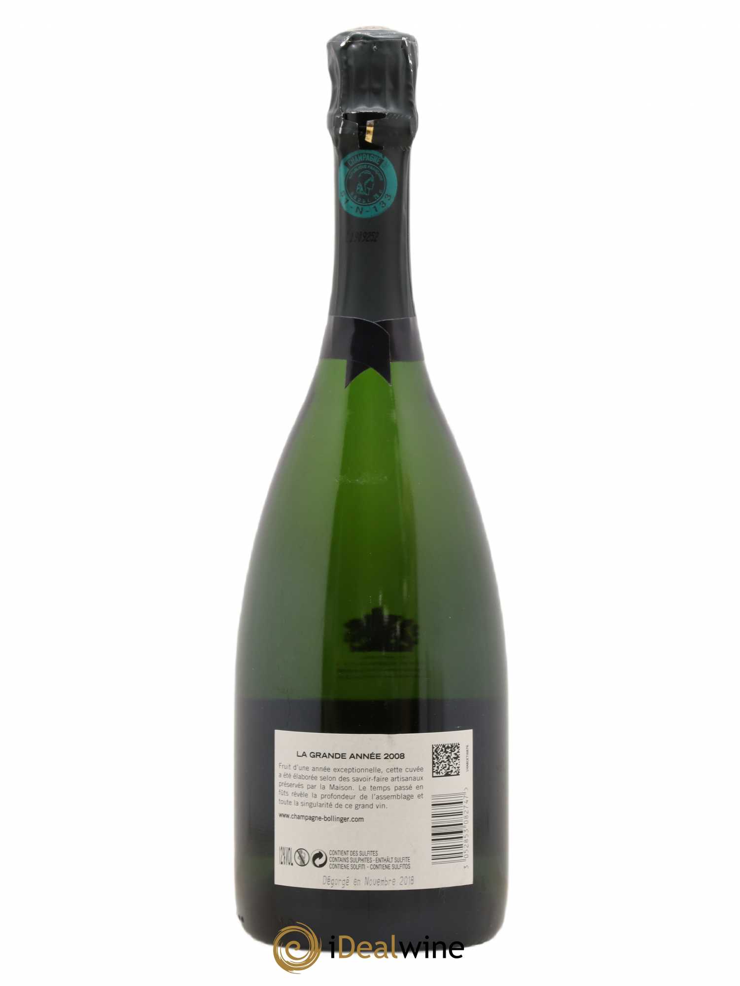 La Grande Année Brut Bollinger 2008 - Lot de 1 bouteille - 1