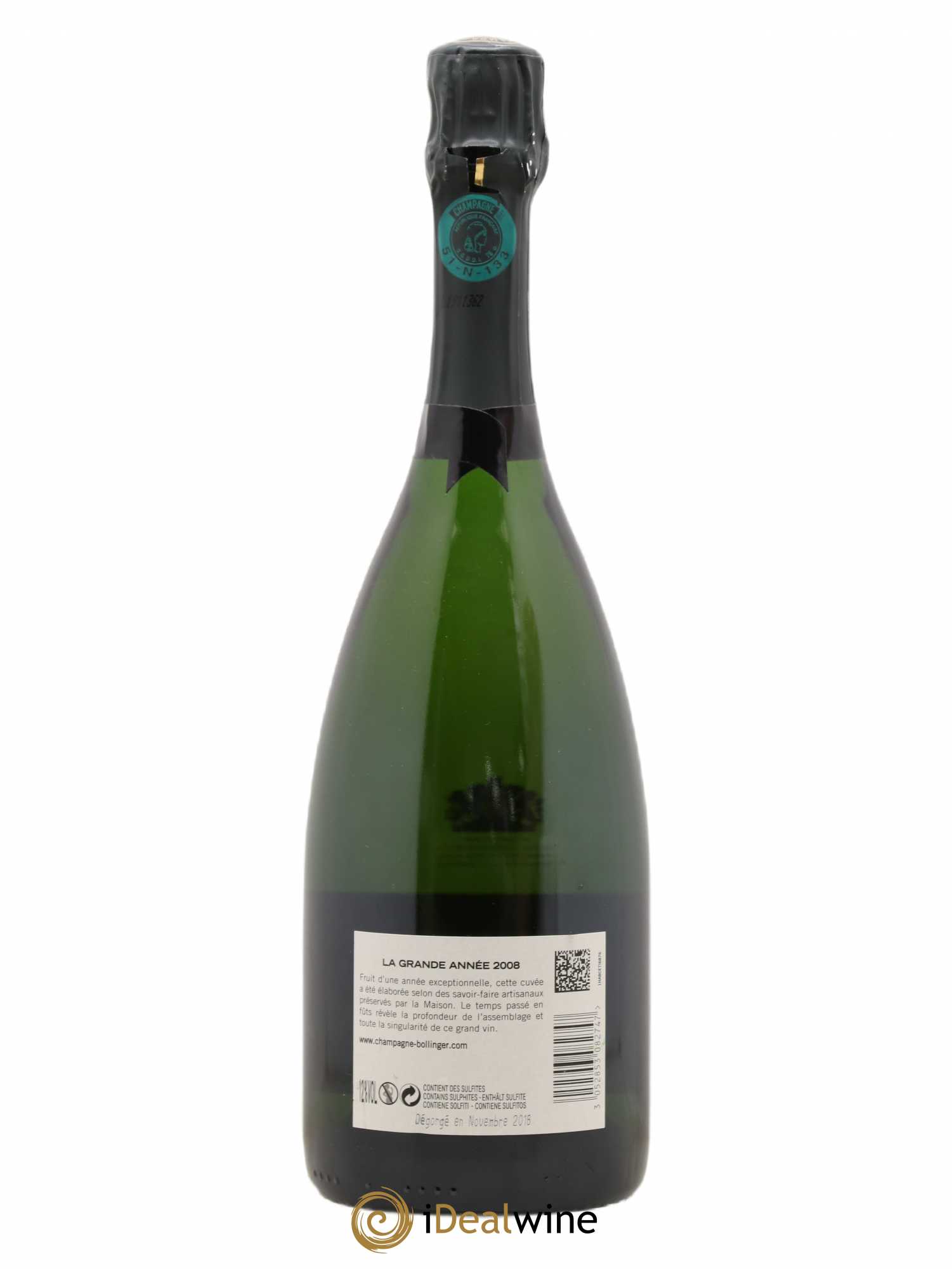 La Grande Année Brut Bollinger 2008 - Lot de 1 bouteille - 1