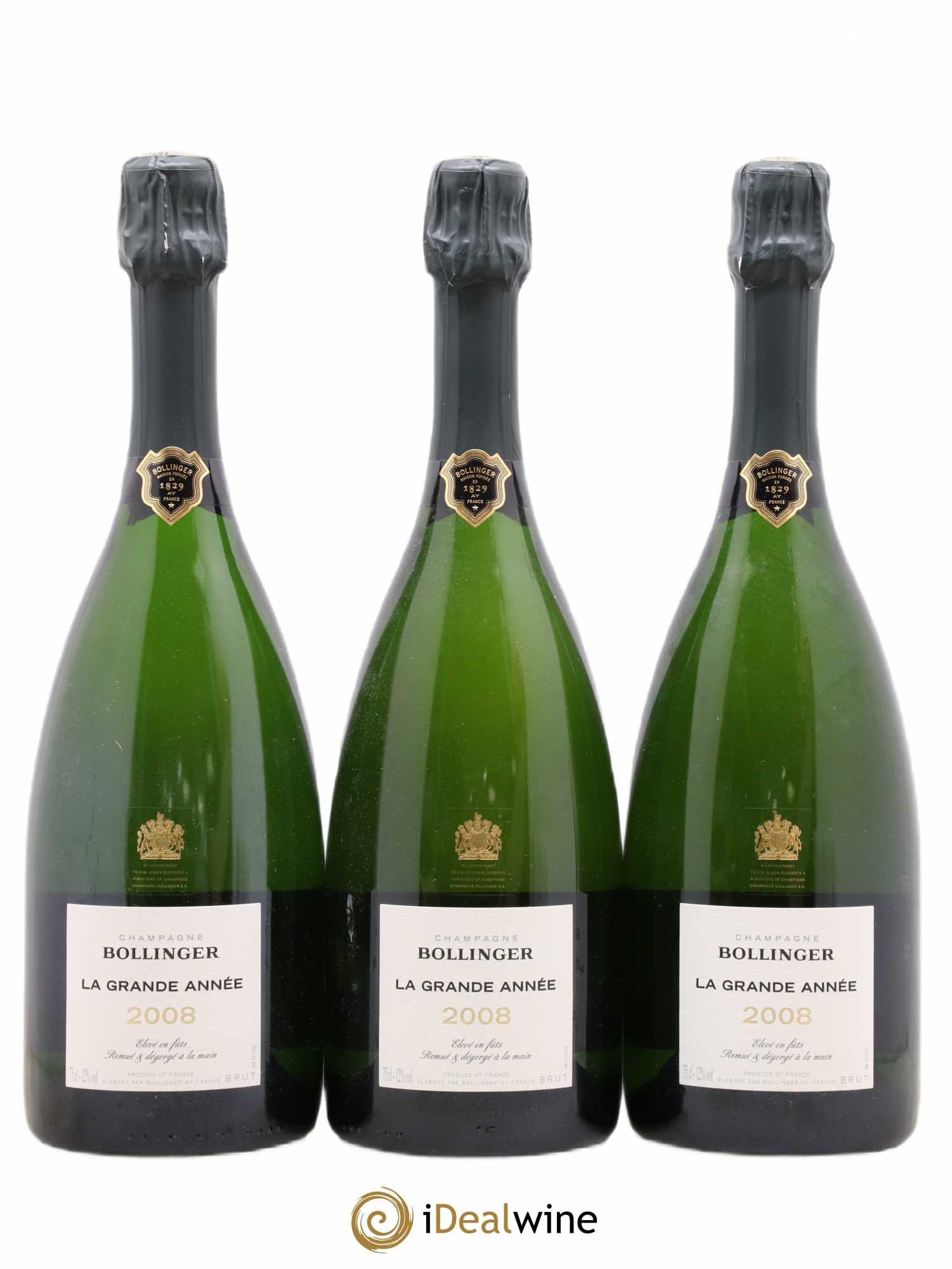 La Grande Année Brut Bollinger 2008 - Lot de 3 bouteilles - 0