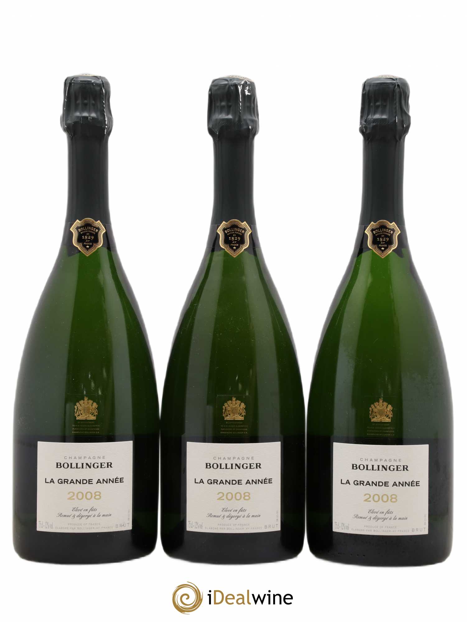 La Grande Année Brut Bollinger 2008 - Lot de 3 bouteilles - 0