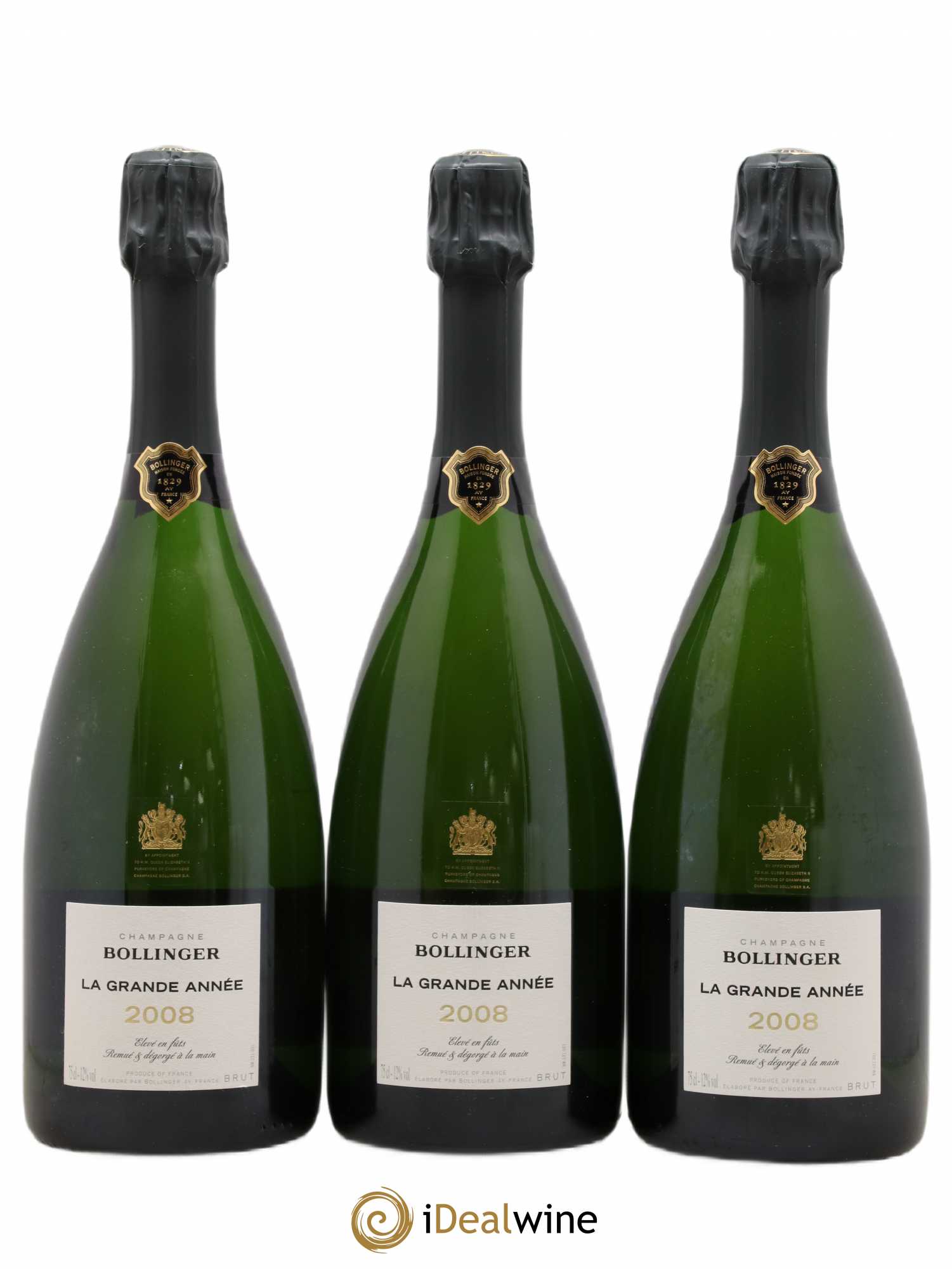 La Grande Année Brut Bollinger 2008 - Lot de 3 bouteilles - 0