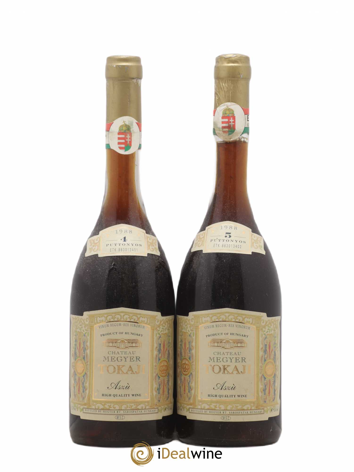 Tokaji Aszu 4 Puttonyos Château Megyer 50CL 1988 - Lotto di 2 bottiglie - 0