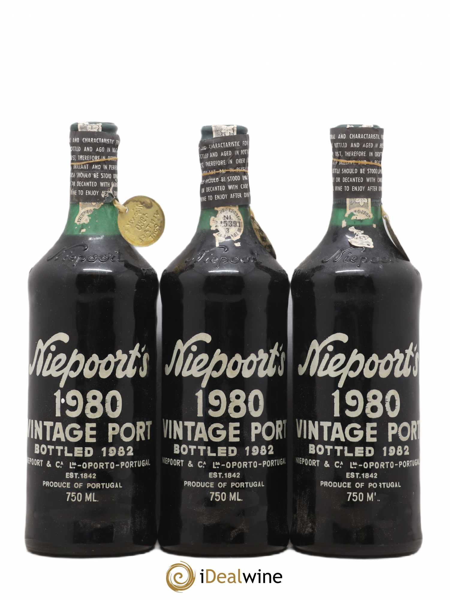 Porto Vintage Niepoort 1980 - Lot de 3 bouteilles - 0