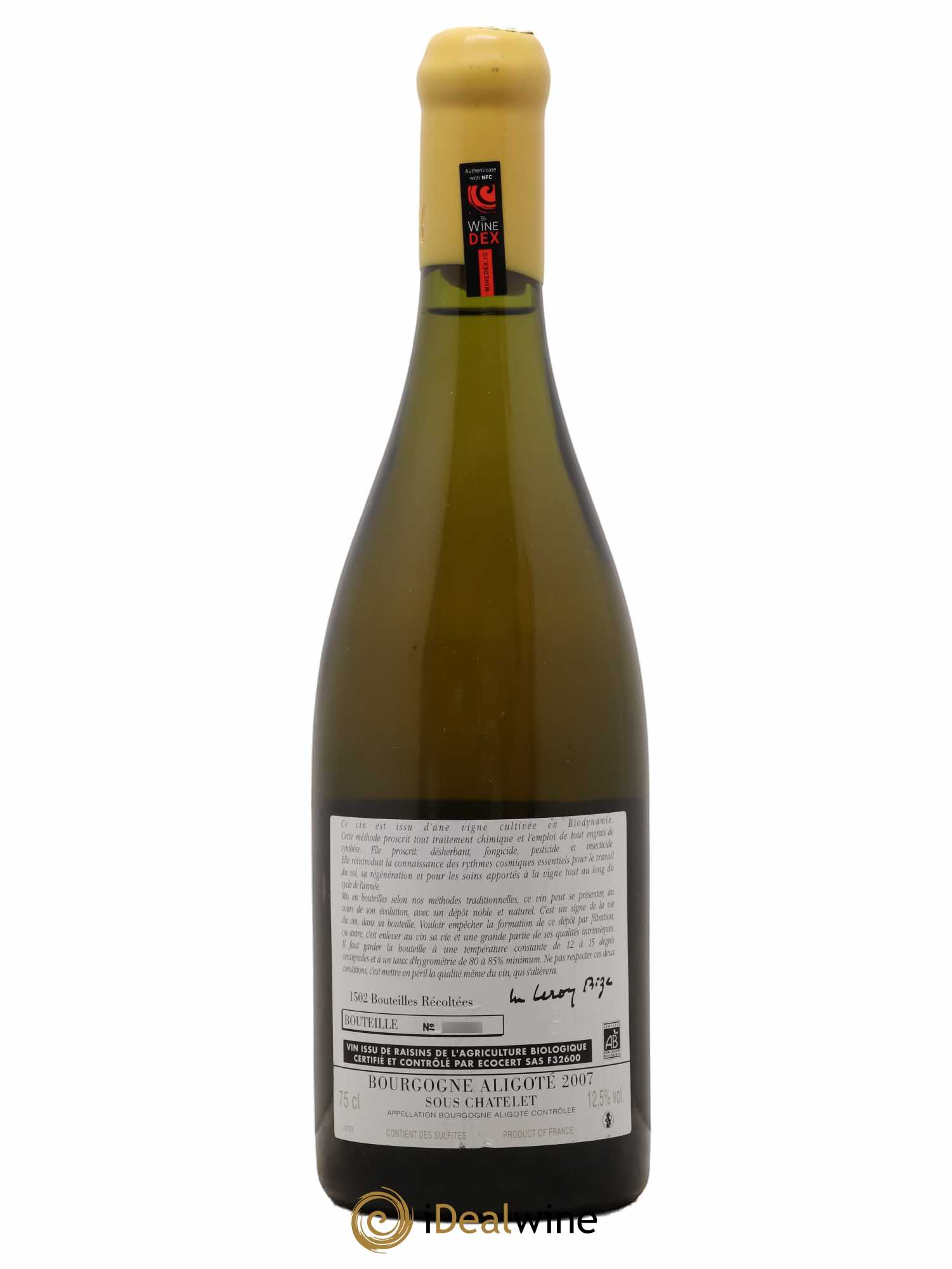 Bourgogne Aligoté Sous Chatelet d'Auvenay (Domaine) 2007 - Lot de 1 bouteille - 1
