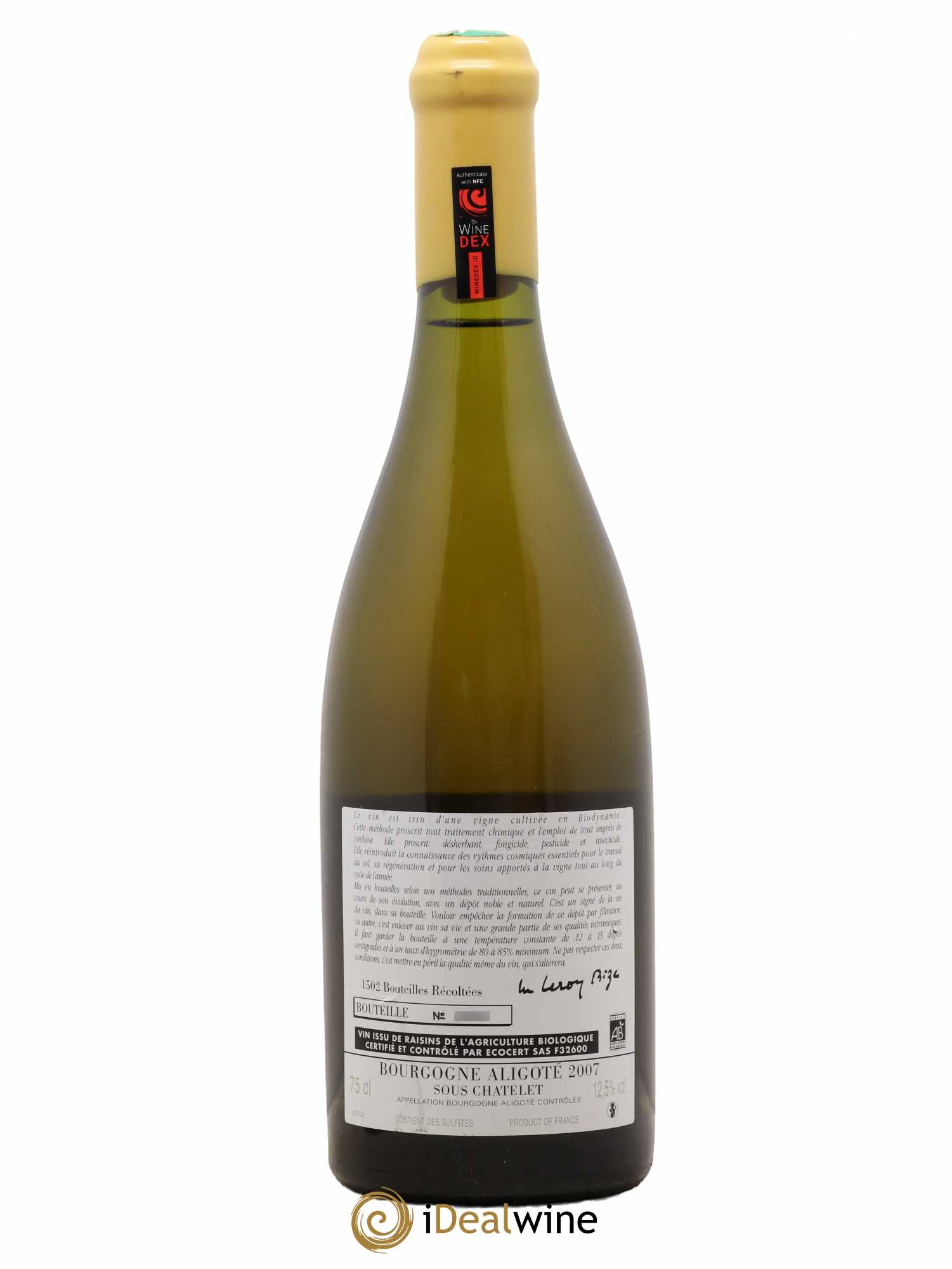 Bourgogne Aligoté Sous Chatelet d'Auvenay (Domaine) 2007 - Lot de 1 bouteille - 1