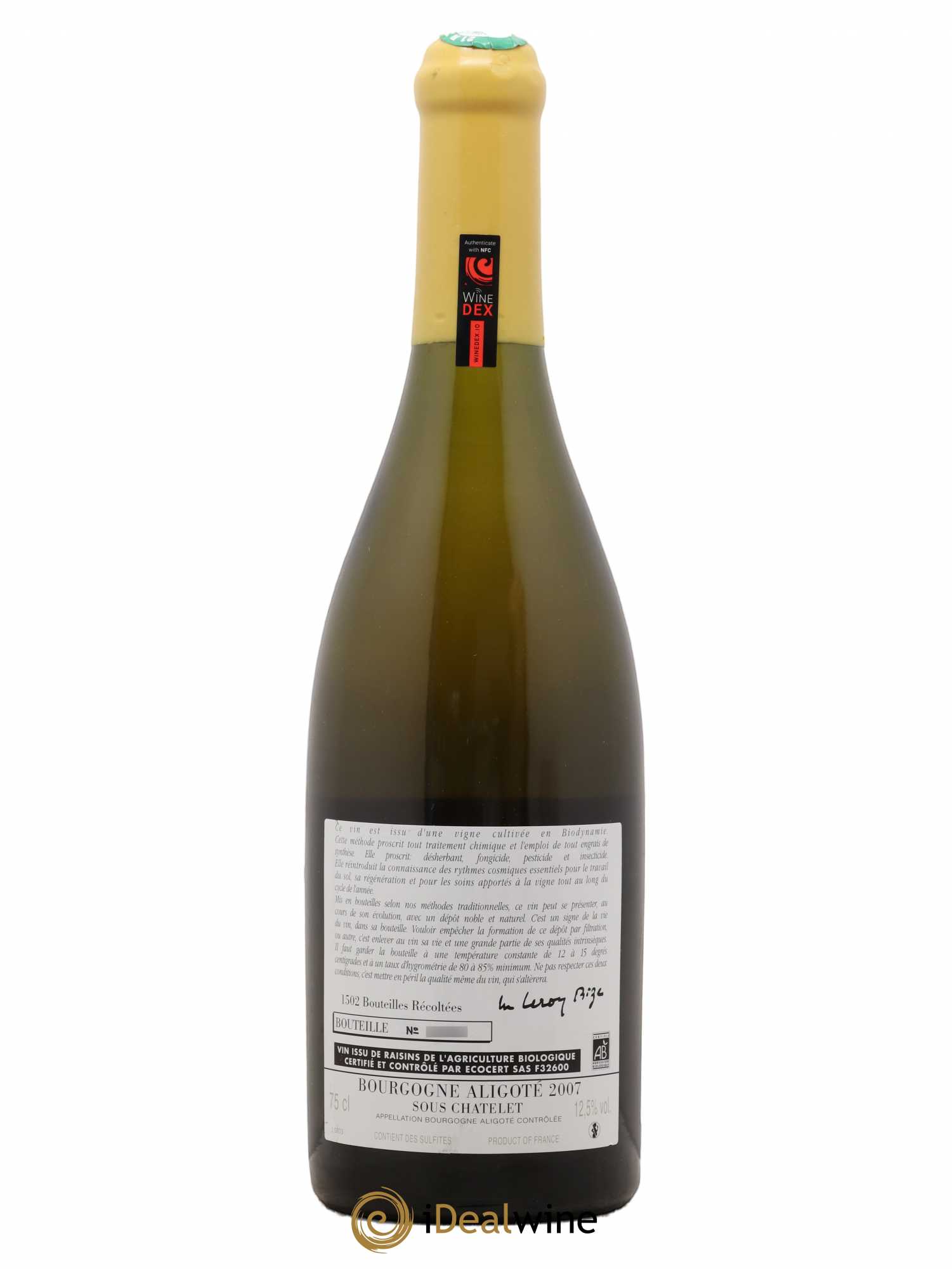 Bourgogne Aligoté Sous Chatelet d'Auvenay (Domaine) 2007 - Lot de 1 bouteille - 1