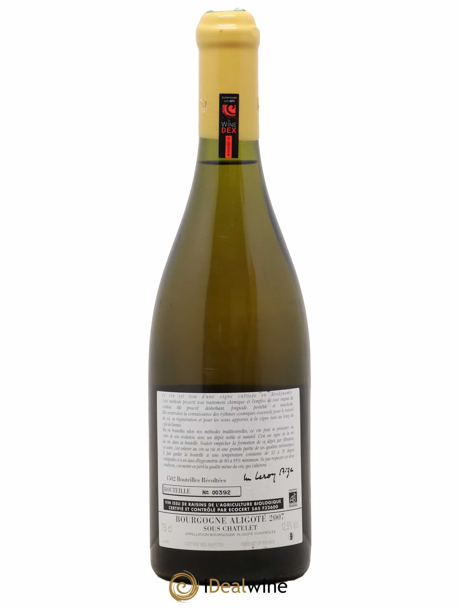 Bourgogne Aligoté Sous Chatelet d'Auvenay (Domaine) 2007 - Lot de 1 bouteille - 1