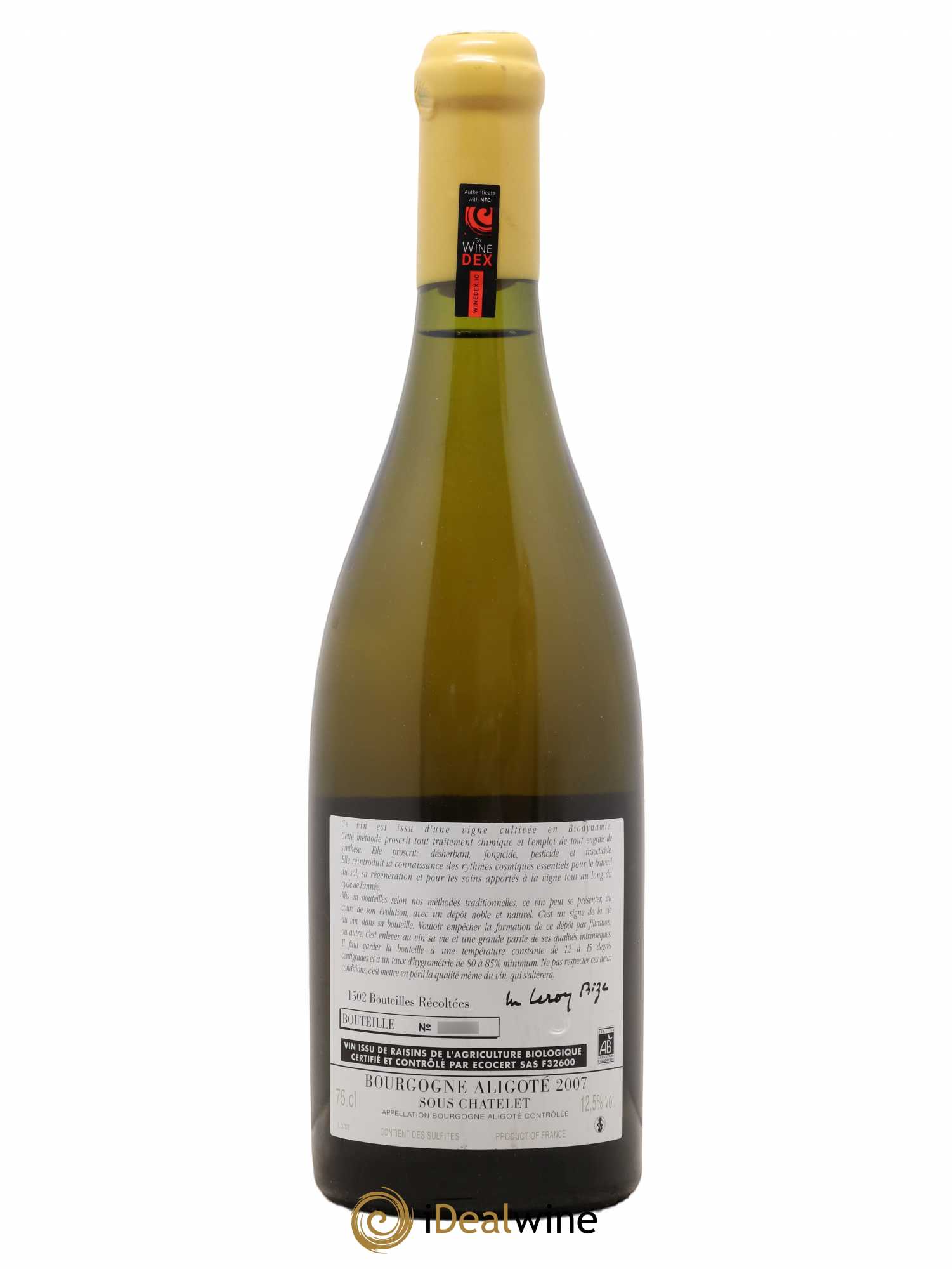 Bourgogne Aligoté Sous Chatelet d'Auvenay (Domaine) 2007 - Lot de 1 bouteille - 1