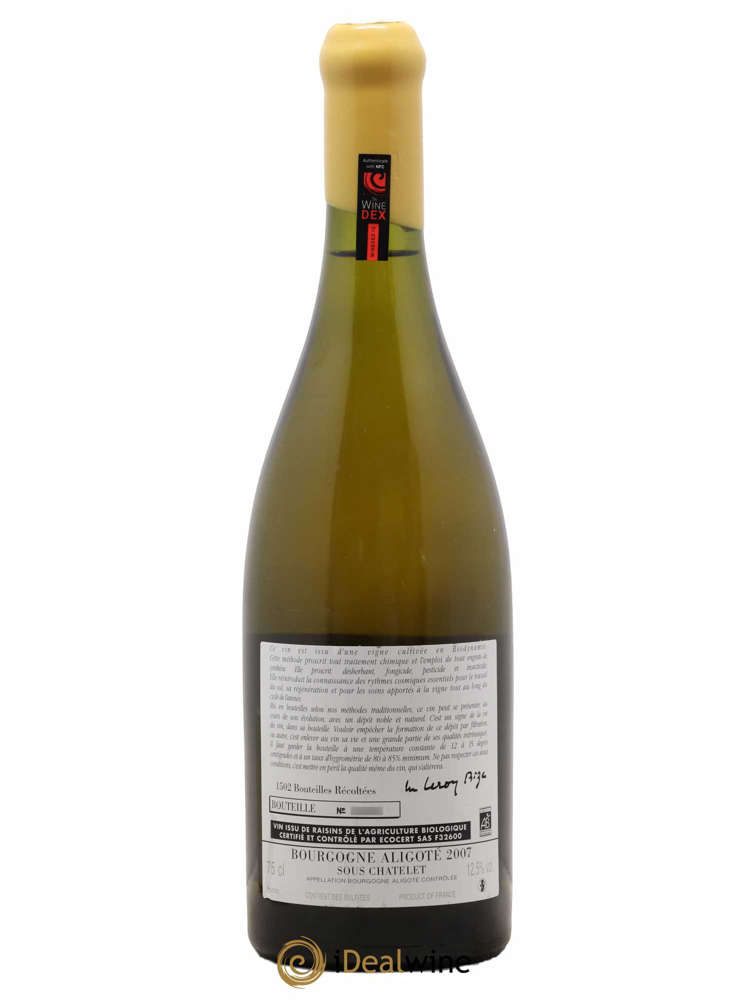 Bourgogne Aligoté Sous Chatelet d'Auvenay (Domaine) 2007 - Lot de 1 bouteille - 1