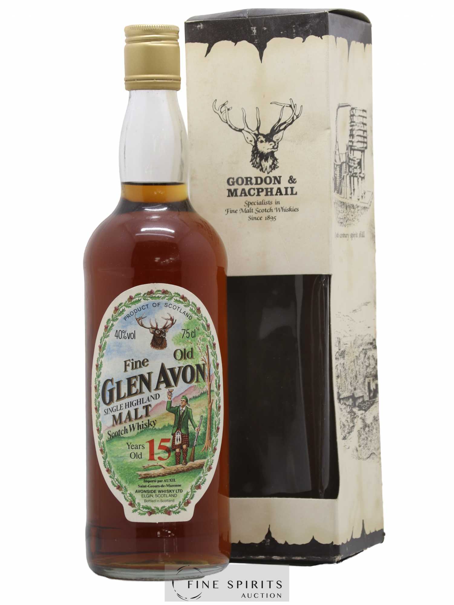 Glen Avon 15 years Avonside Whisky Fine Old Auxil Import - Lot de 1 bouteille - 0