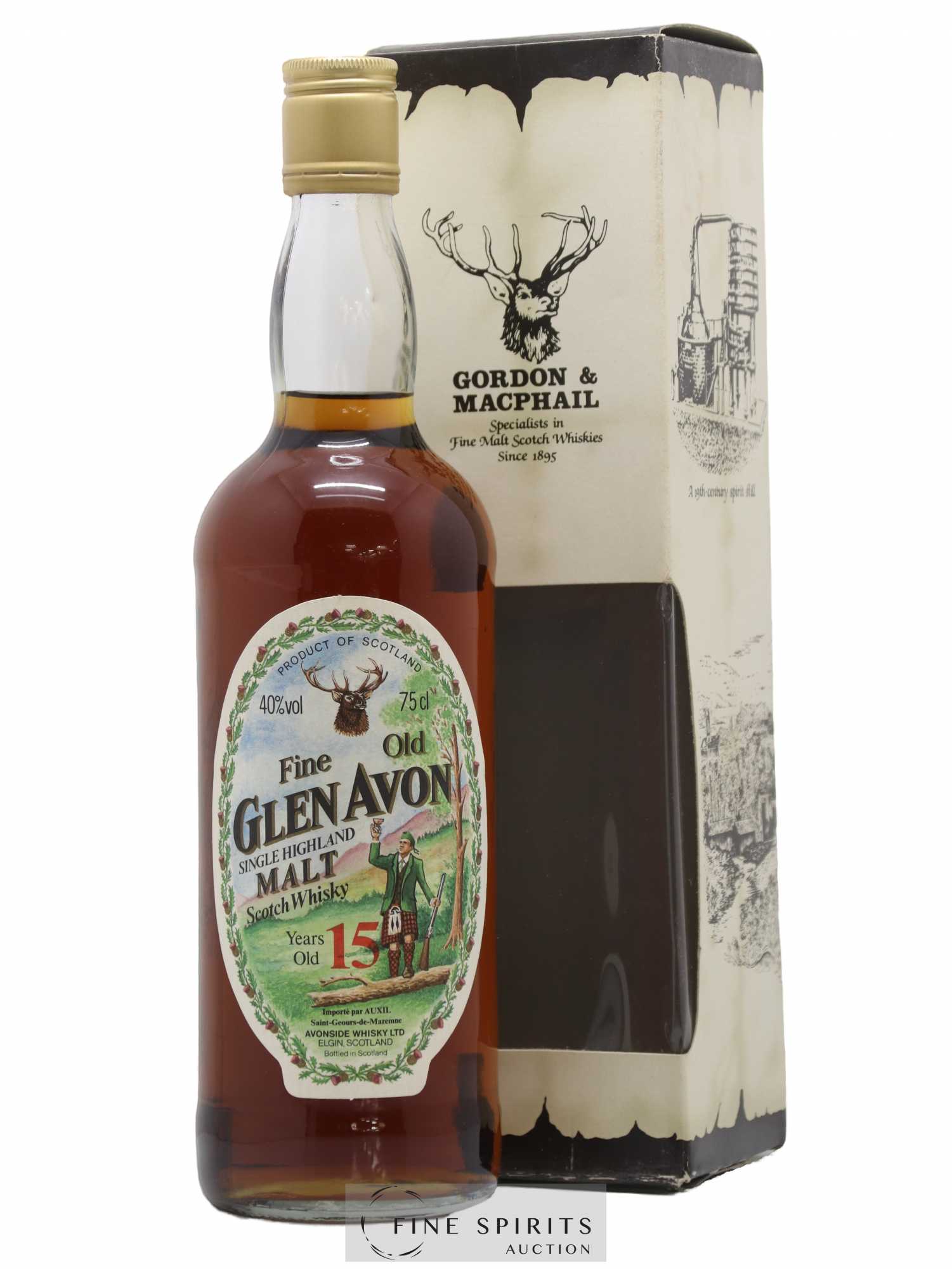 Glen Avon 15 years Avonside Whisky Fine Old Auxil Import - Lot de 1 bouteille - 0