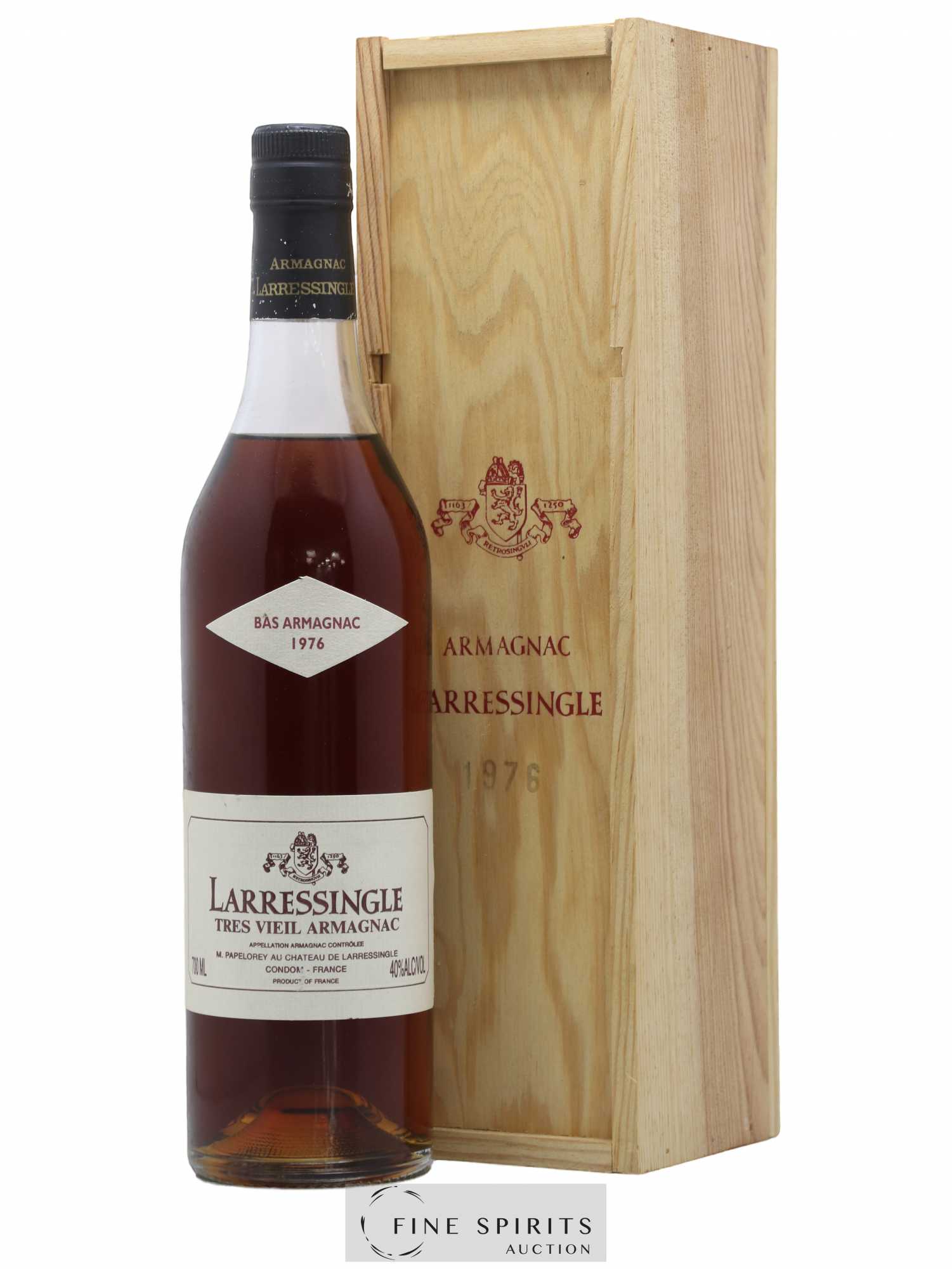 Larressingle 1976 Of. Très Vieil Armagnac bottled 2001 - Lot de 1 bouteille - 0