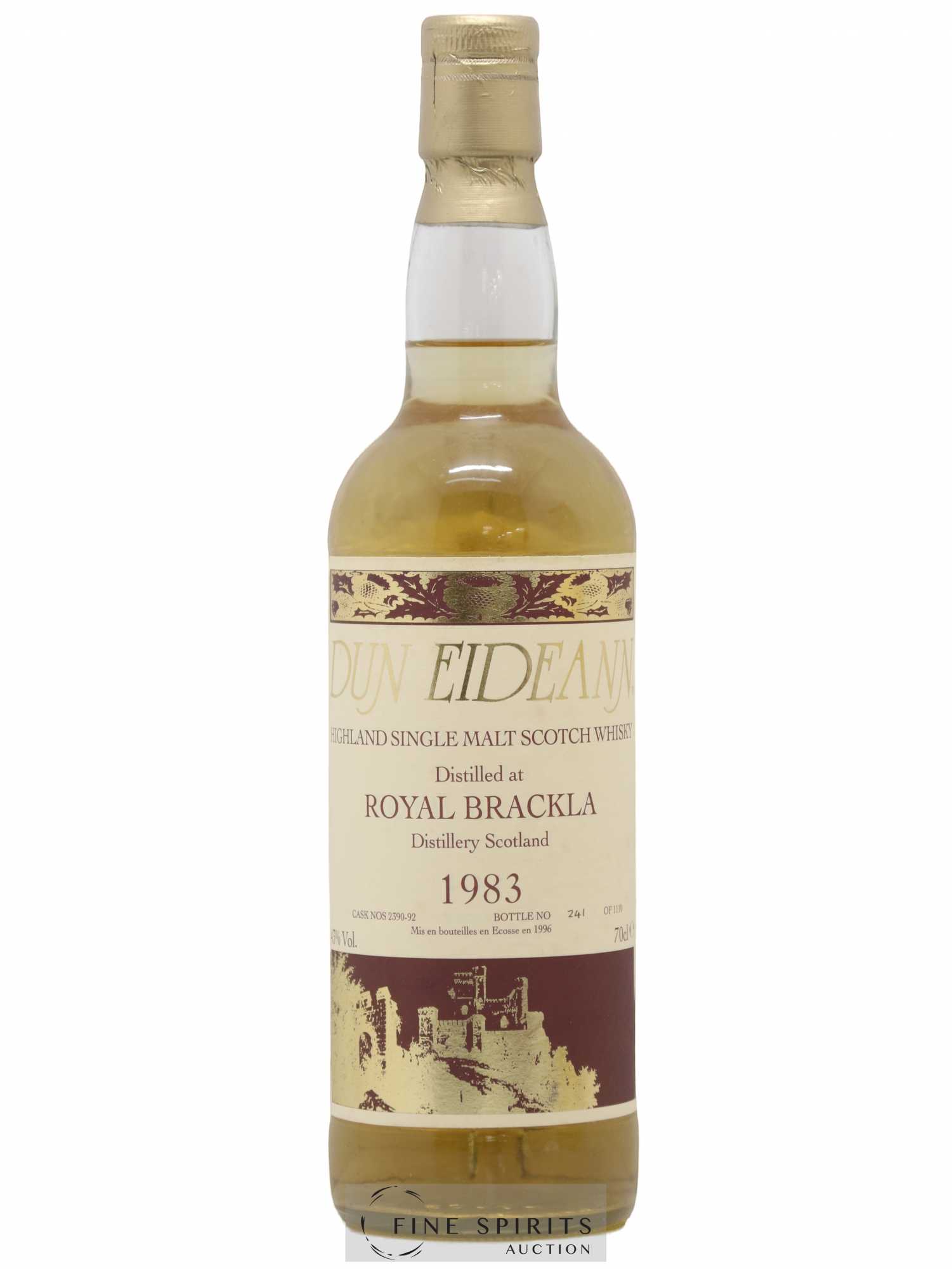 Royal Brackla 1983 Signatory Vintage Dun Eideann Cask n°2390-2392 - One of 1110 - bottled 1996 - Lot de 1 bouteille - 1