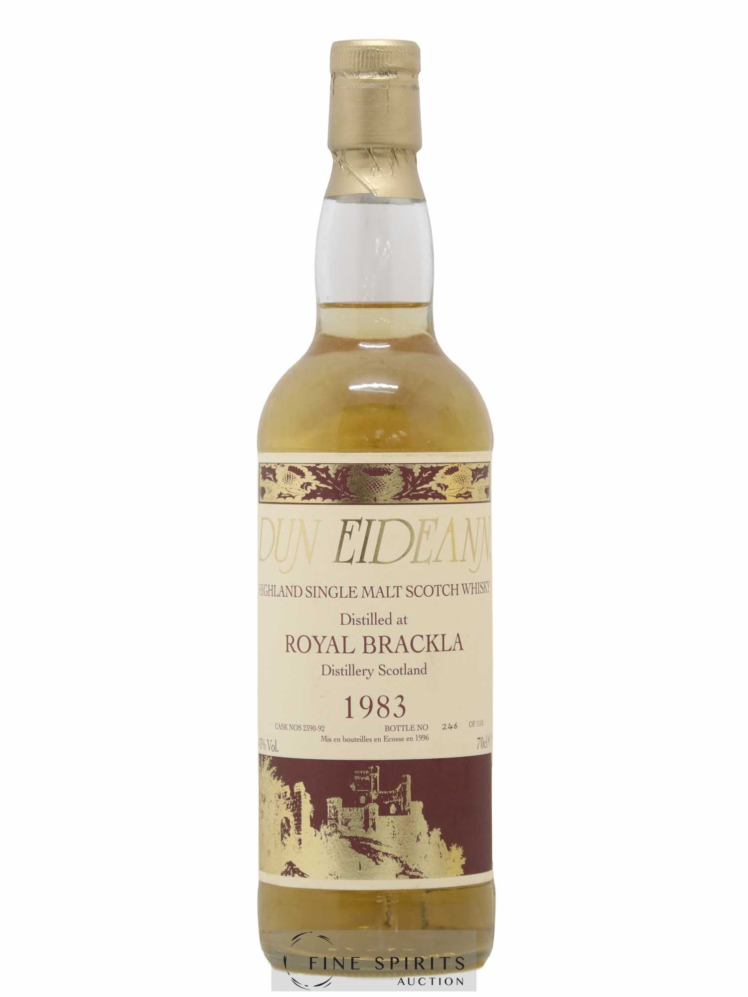 Royal Brackla 1983 Signatory Vintage Dun Eideann Cask n°2390-2392 - One of 1110 - bottled 1996 - Lot de 1 bouteille - 1
