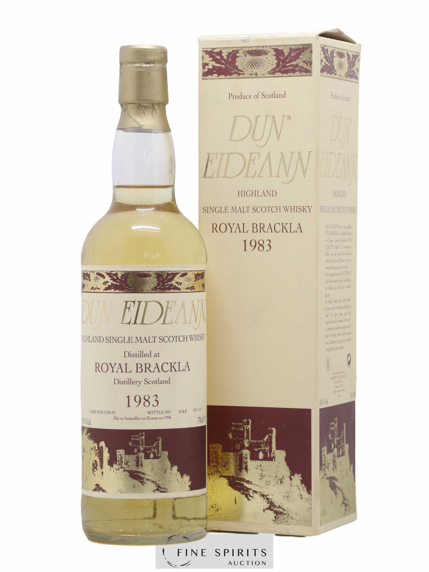 Royal Brackla 1983 Signatory Vintage Dun Eideann Cask n°2390-2392 - One of 1110 - bottled 1996 - Lot de 1 bouteille - 0