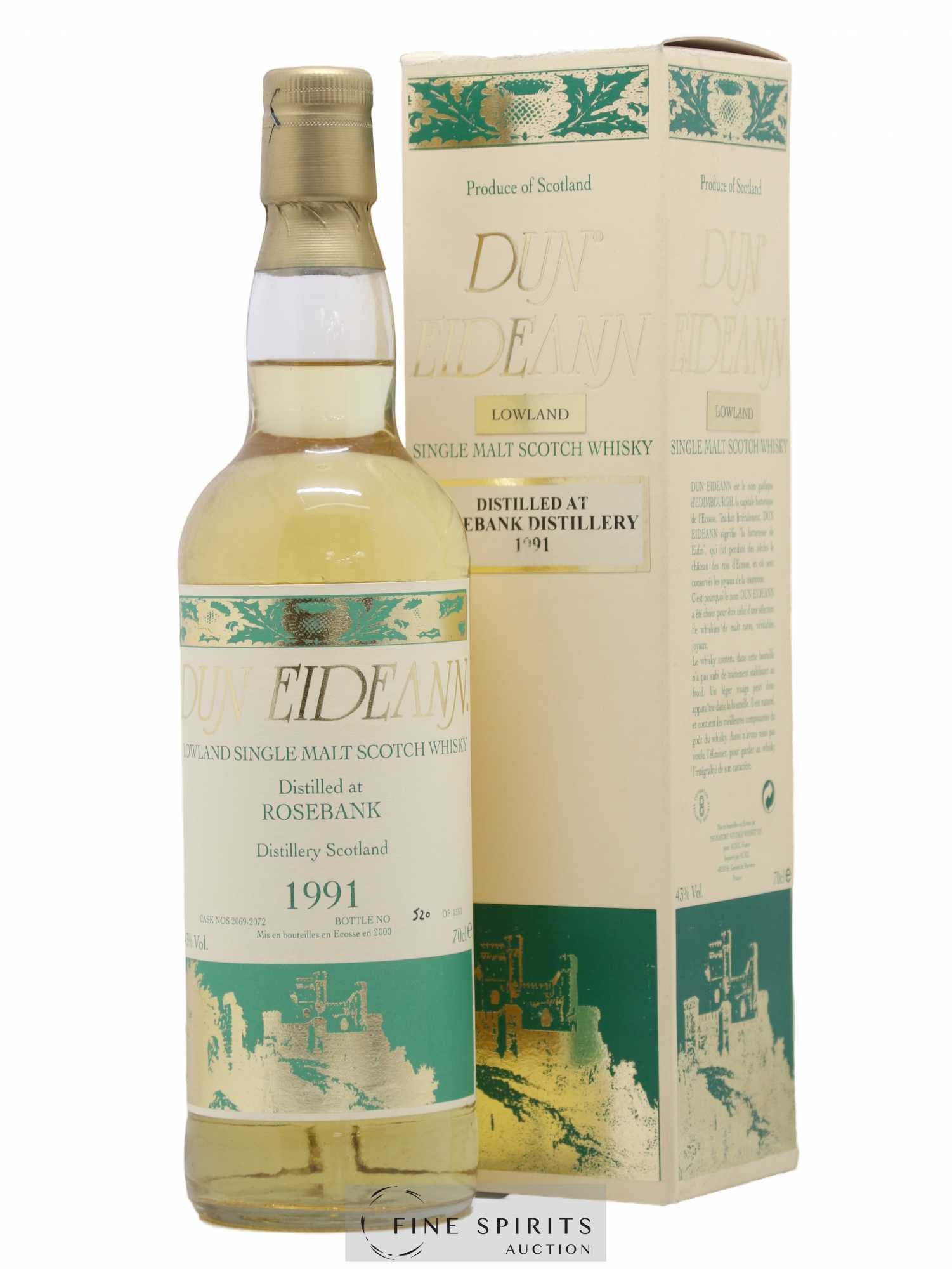Rosebank 1991 Signatory Vintage Dun Eideann Cask n°2069-2072 - One of 1350 - bottled 2000 - Lot de 1 bouteille - 0