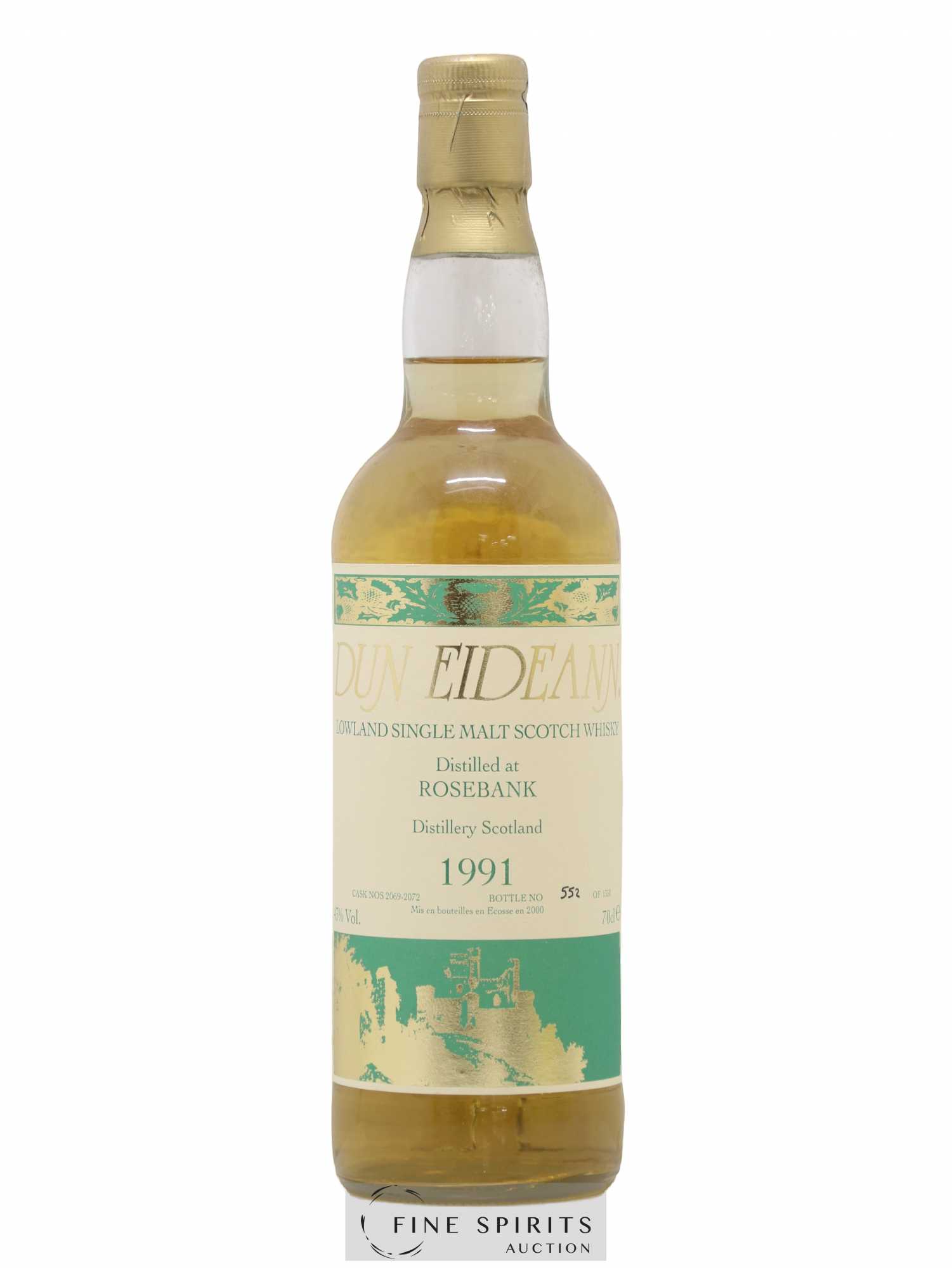 Rosebank 1991 Signatory Vintage Dun Eideann Cask n°2069-2072 - One of 1350 - bottled 2000 - Posten von 1 Flasche - 1