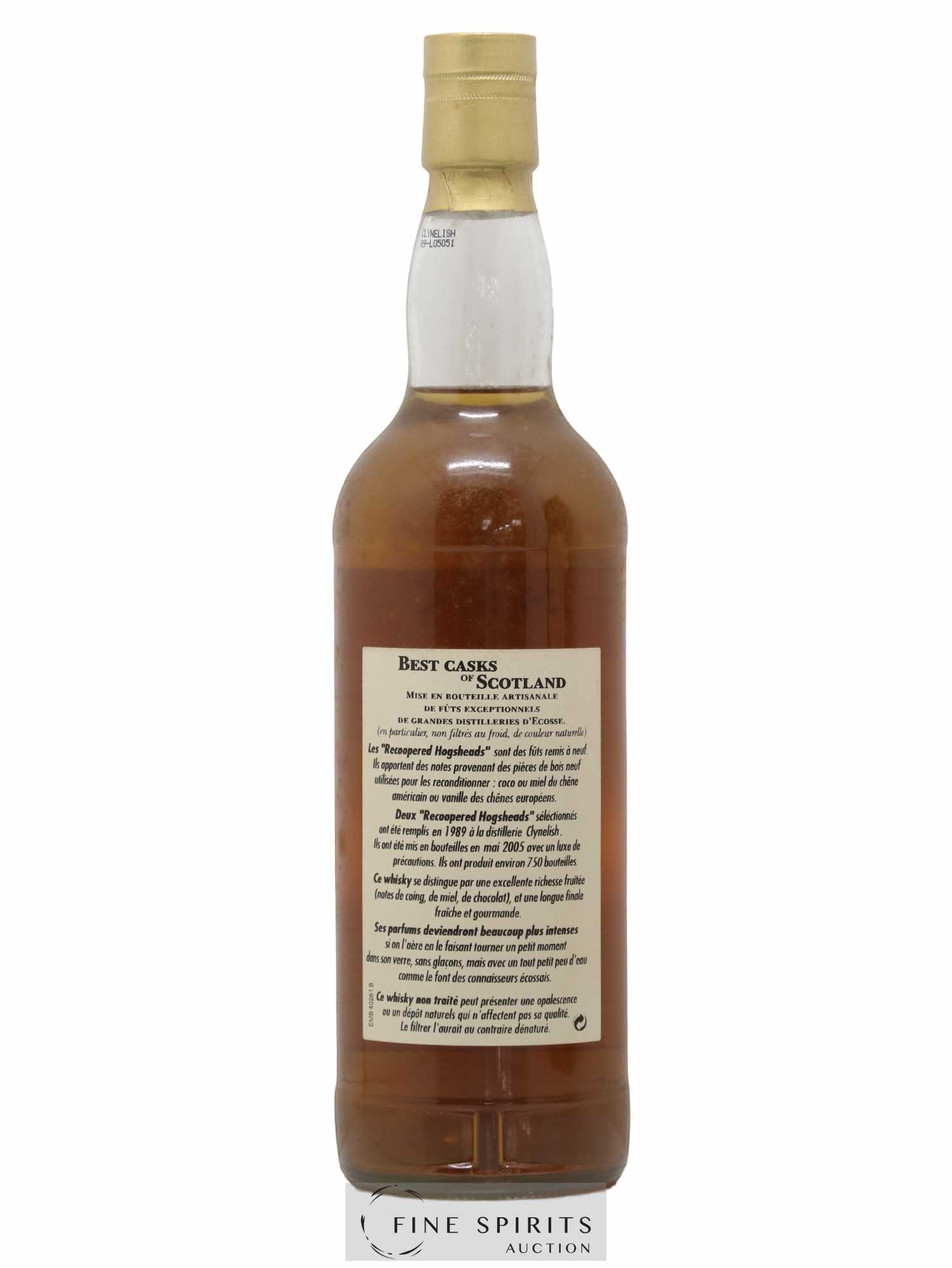 Clynelish 1989 Jean Boyer Re-Coopered Hogsheads bottled 2005 Best Casks of Scotland - Lot de 1 bouteille - 2