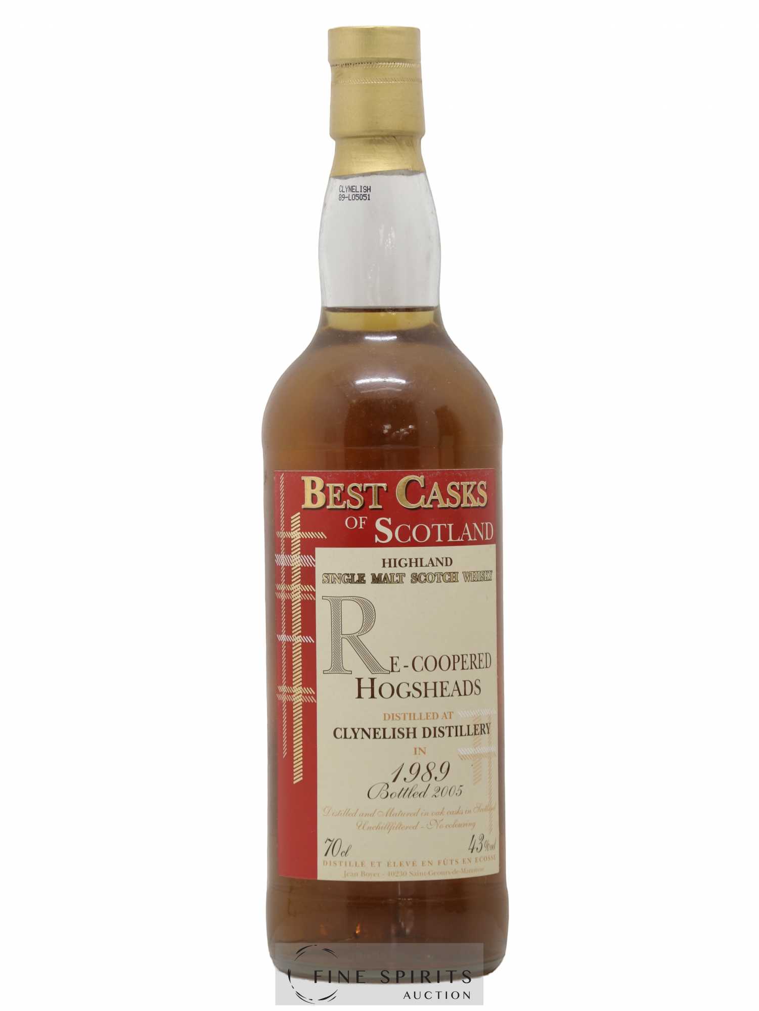 Clynelish 1989 Jean Boyer Re-Coopered Hogsheads bottled 2005 Best Casks of Scotland - Lot de 1 bouteille - 1