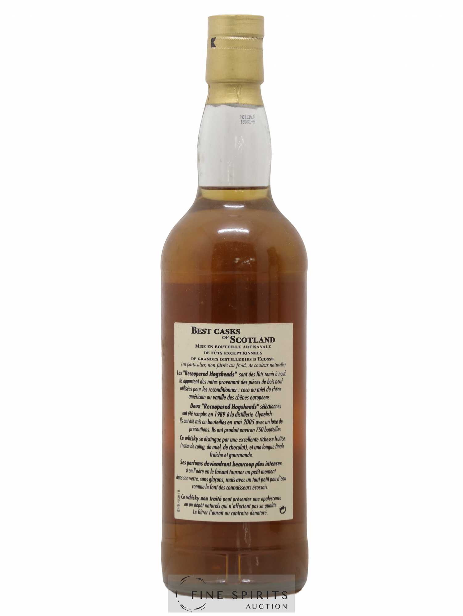 Clynelish 1989 Jean Boyer Re-Coopered Hogsheads bottled 2005 Best Casks of Scotland - Lot de 1 bouteille - 2