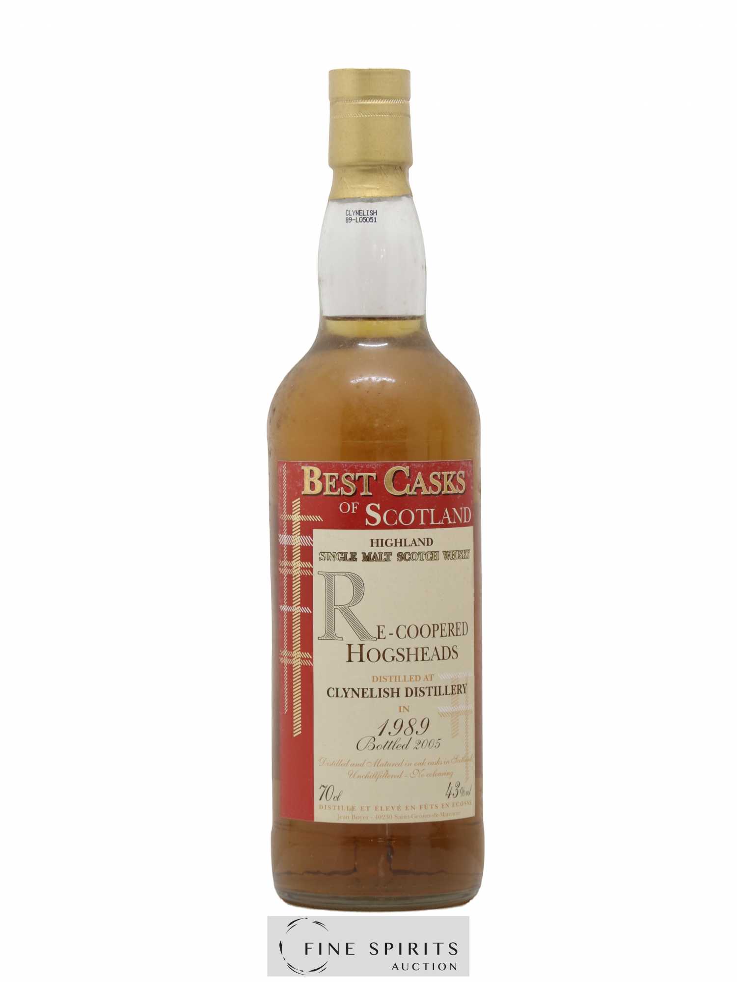 Clynelish 1989 Jean Boyer Re-Coopered Hogsheads bottled 2005 Best Casks of Scotland - Lot de 1 bouteille - 1
