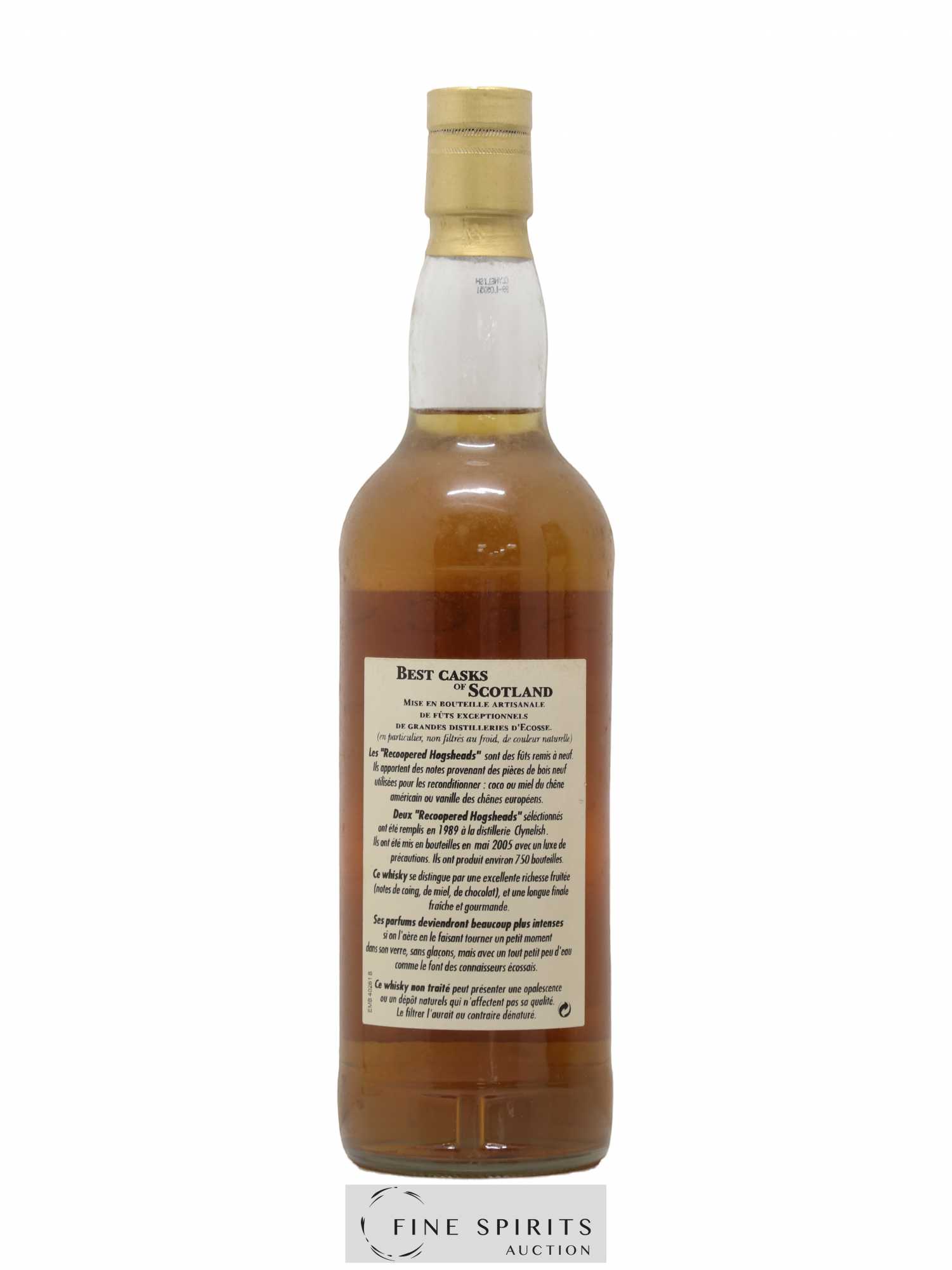 Clynelish 1989 Jean Boyer Re-Coopered Hogsheads bottled 2005 Best Casks of Scotland - Lot de 1 bouteille - 2