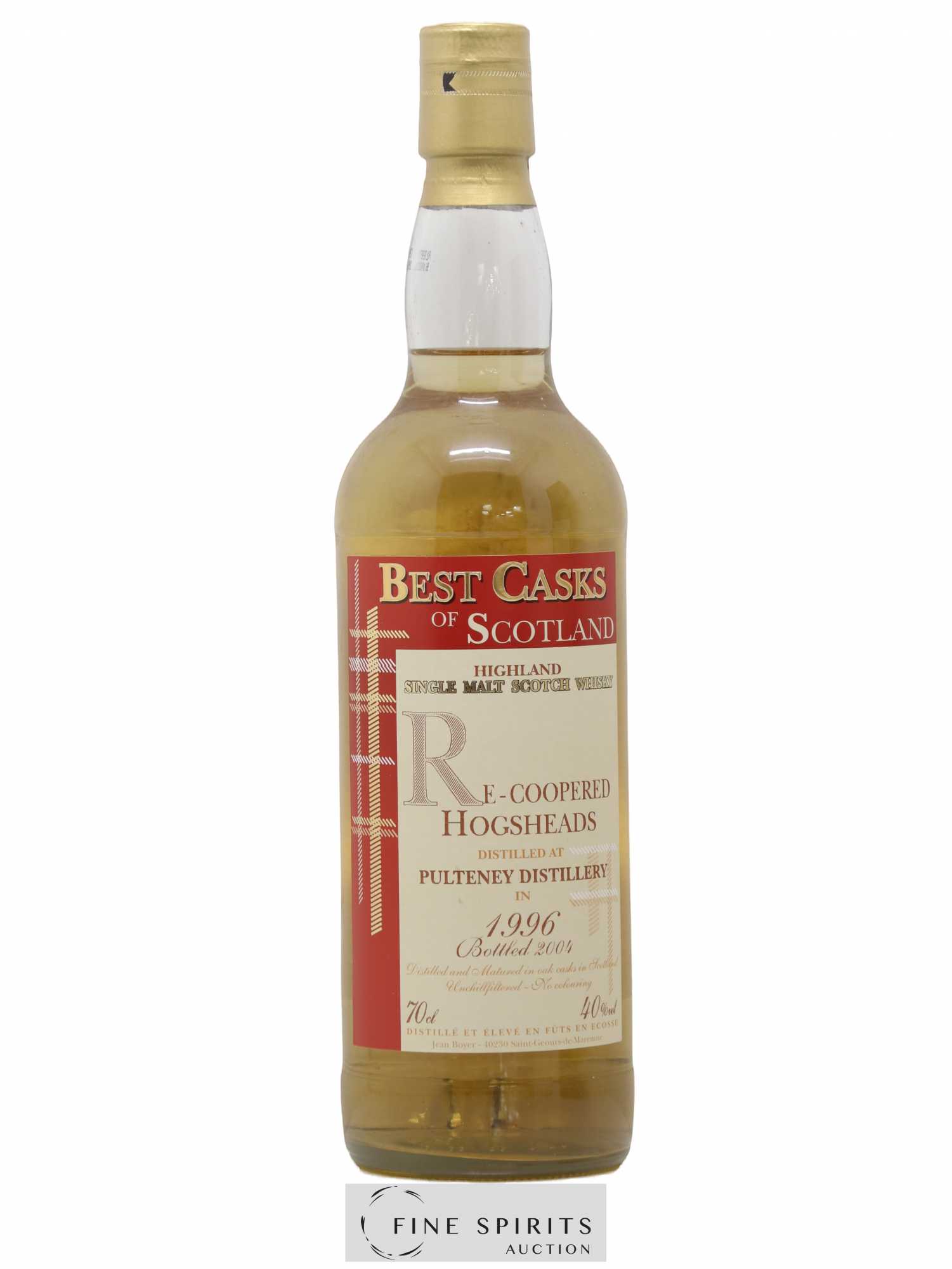 Pulteney 1996 Jean Boyer Re-Coopered Hogsheads bottled 2004 Best Casks of Scotland - Lot de 1 bouteille - 1