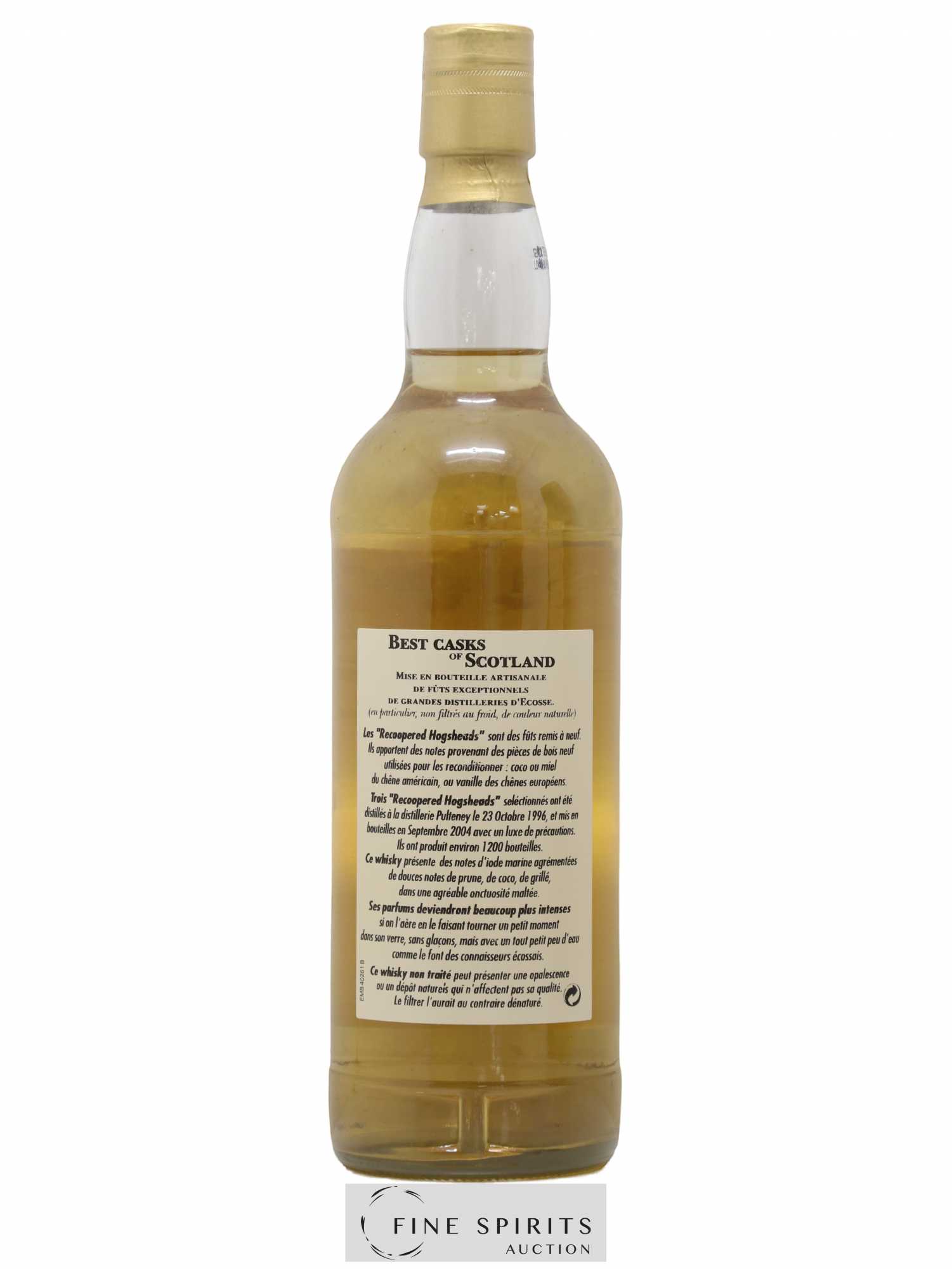 Pulteney 1996 Jean Boyer Re-Coopered Hogsheads bottled 2004 Best Casks of Scotland - Lot de 1 bouteille - 2