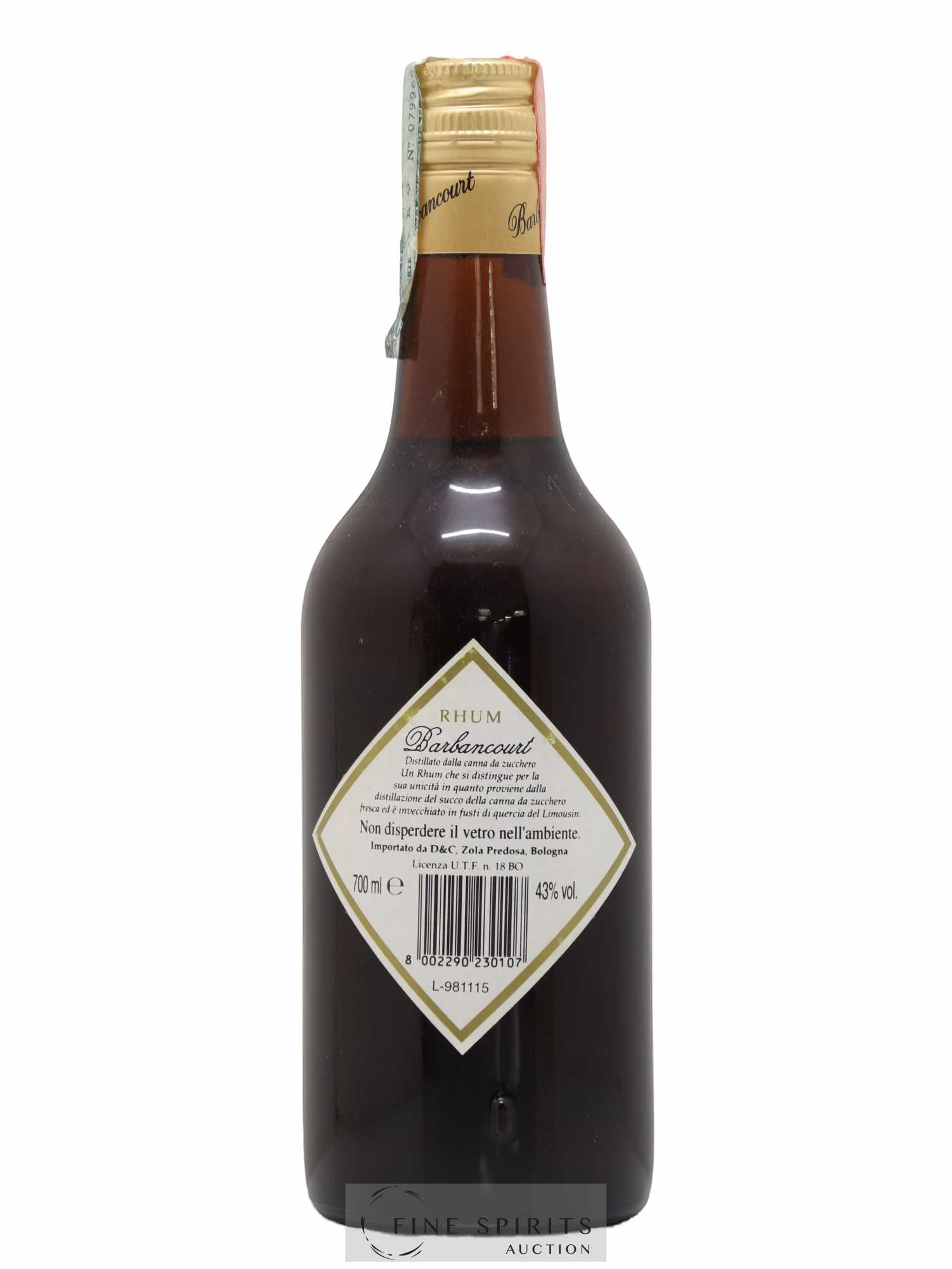 Barbancourt 15 years Of. Réserve du Domaine D&C Import - Lot de 1 bouteille - 2