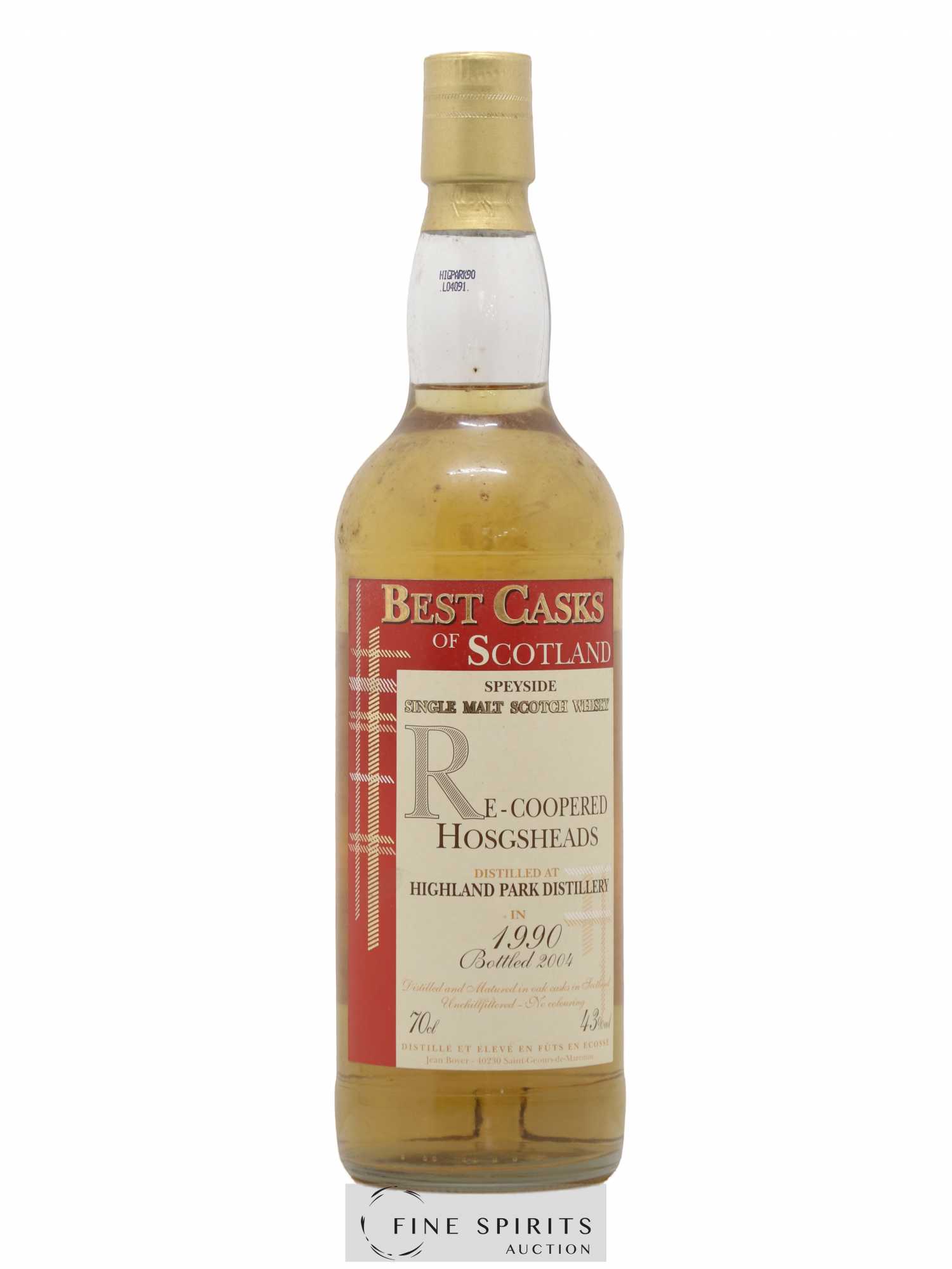 Highland Park 1990 Jean Boyer Re-Coopered Hogsheads bottled 2004 Best Casks of Scotland - Lot de 1 bouteille - 0