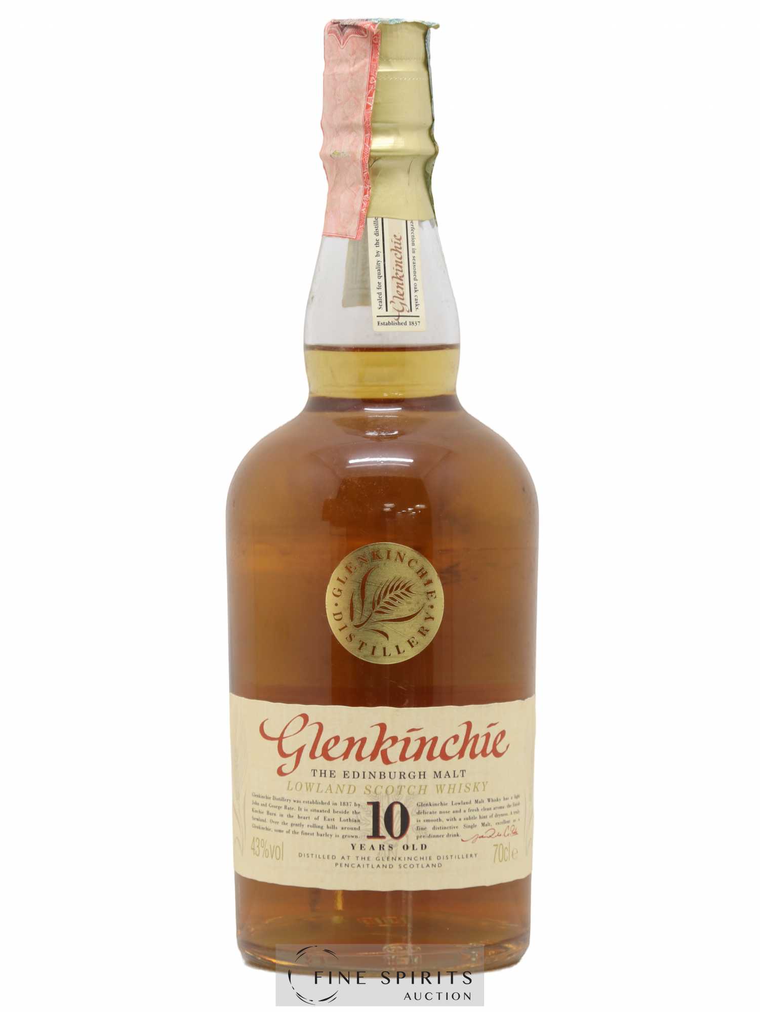 Glenkinchie 10 years Of. Pre Classic Malt, Golden 10 - Lot de 1 bouteille - 1