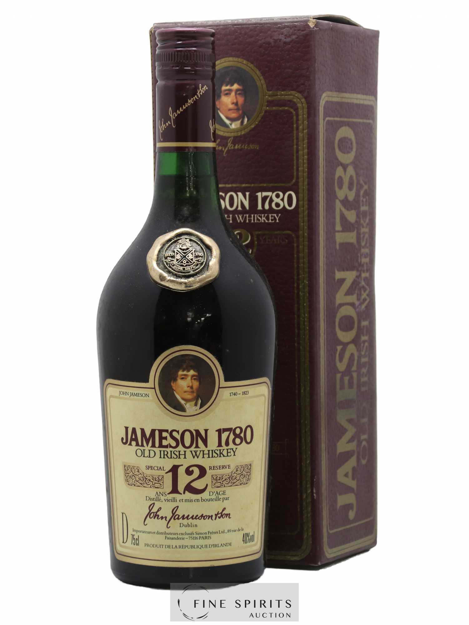 Jameson 12 years Of. 1780 Simon Frères Import Speciale Reserve - Lot de 1 bouteille - 0