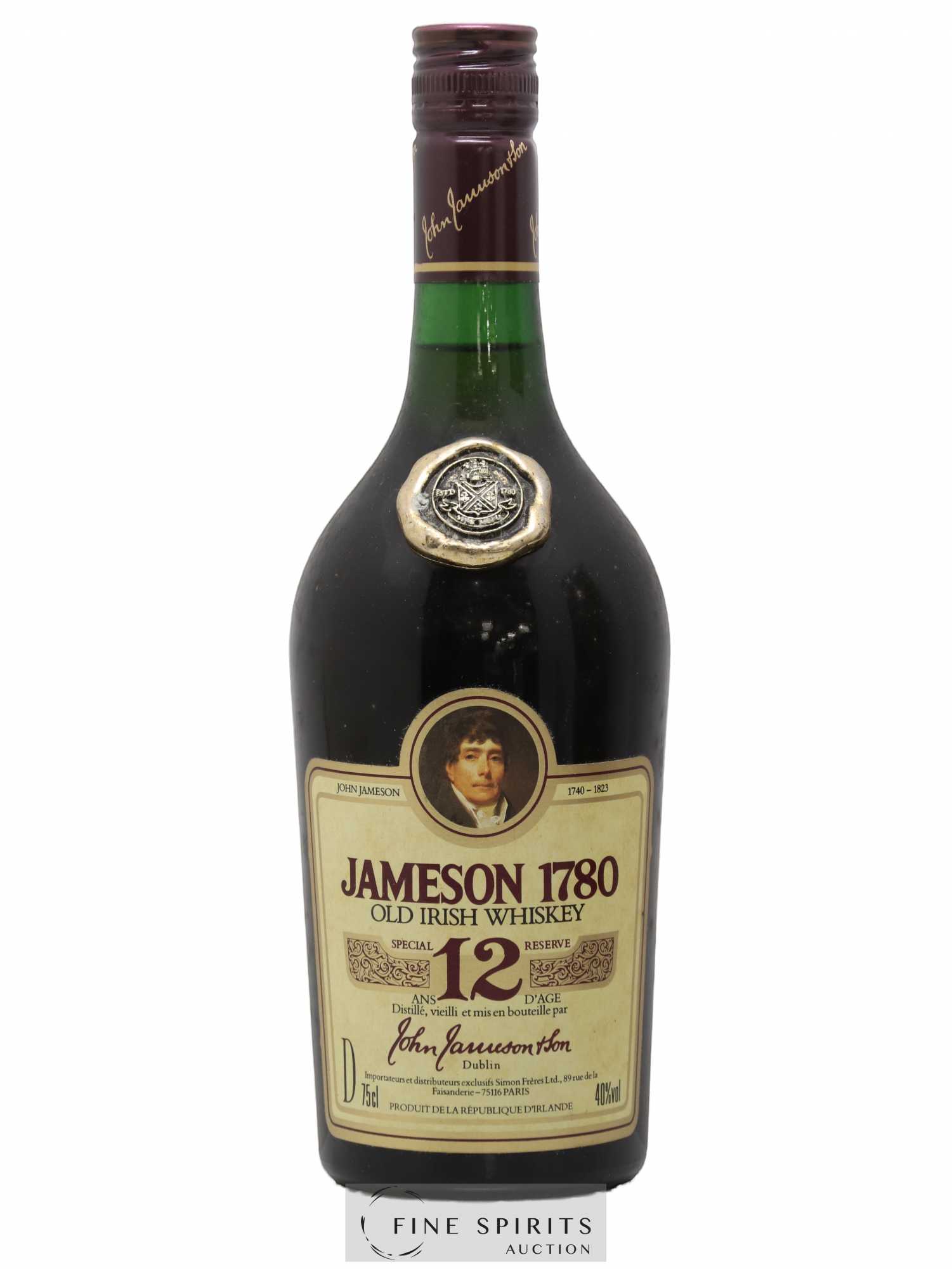 Jameson 12 years Of. 1780 Simon Frères Import Speciale Reserve - Lot de 1 bouteille - 1