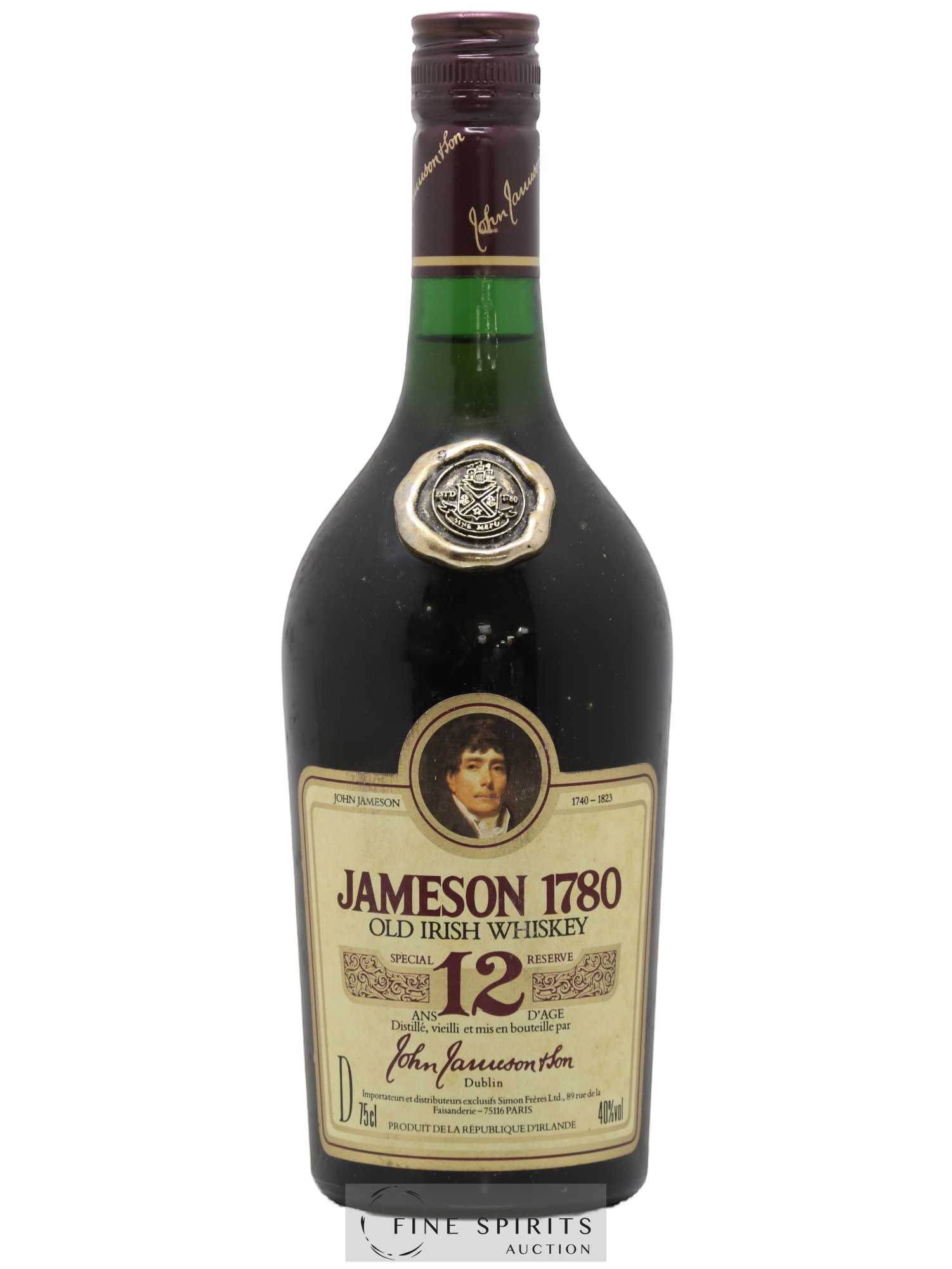 Jameson 12 years Of. 1780 Simon Frères Import Speciale Reserve - Lotto di 1 bottiglia - 1