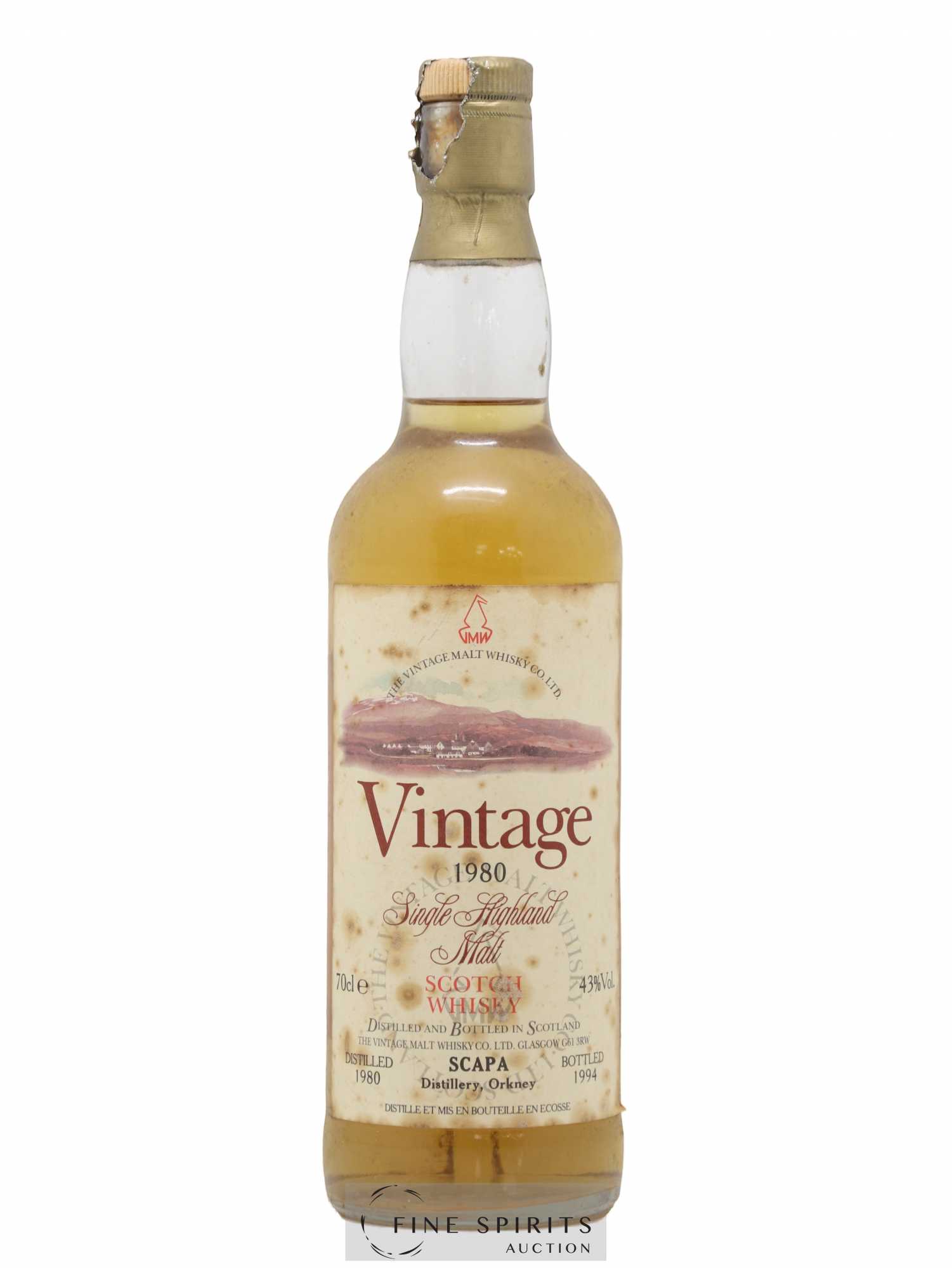 Scapa 1980 The Vintage Malt Whisky Co. Ltd. bottled 1994 - Lot de 1 bouteille - 1