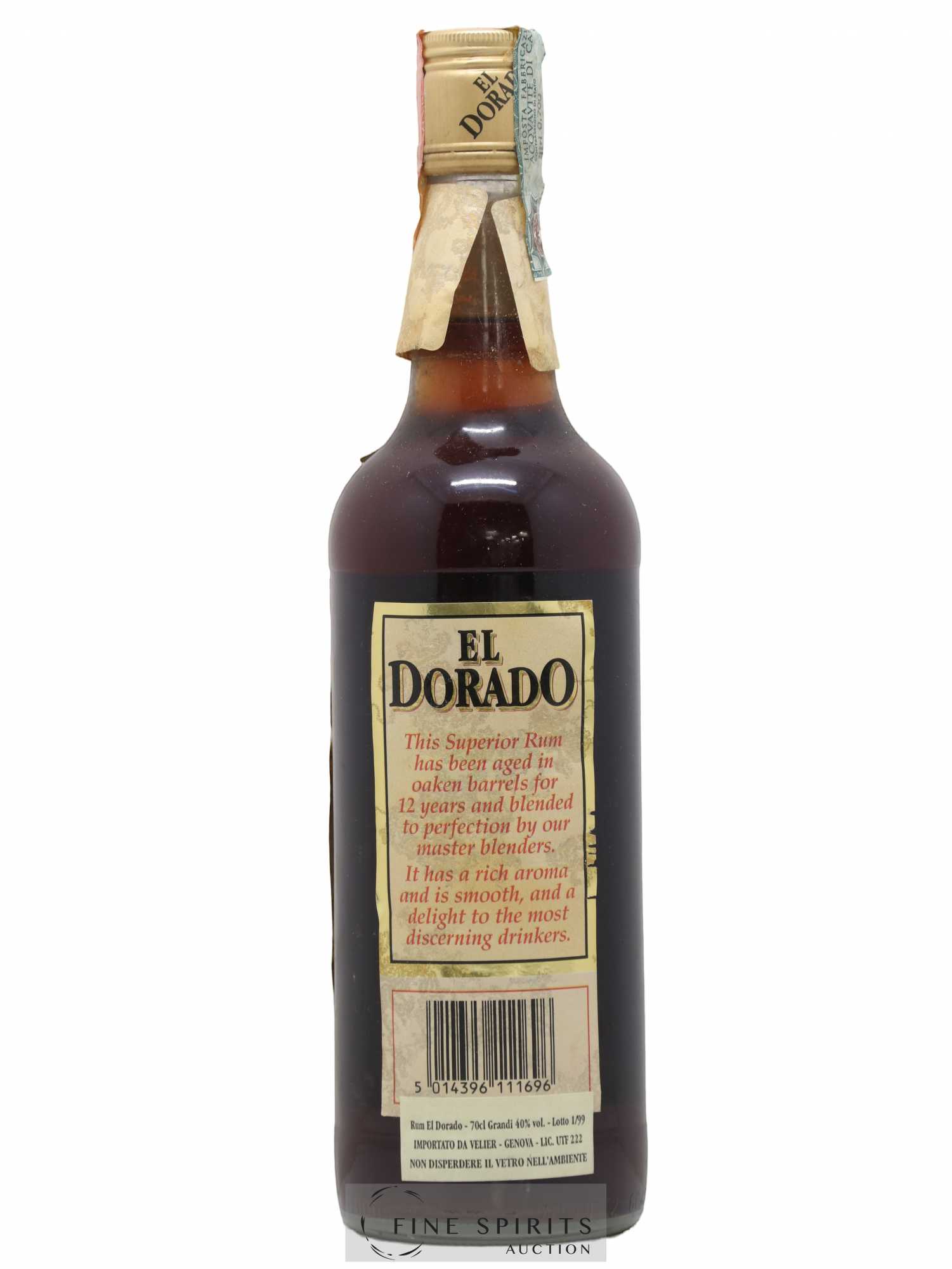 El Dorado 12 years Of. Superior - Lot de 1 bouteille - 1