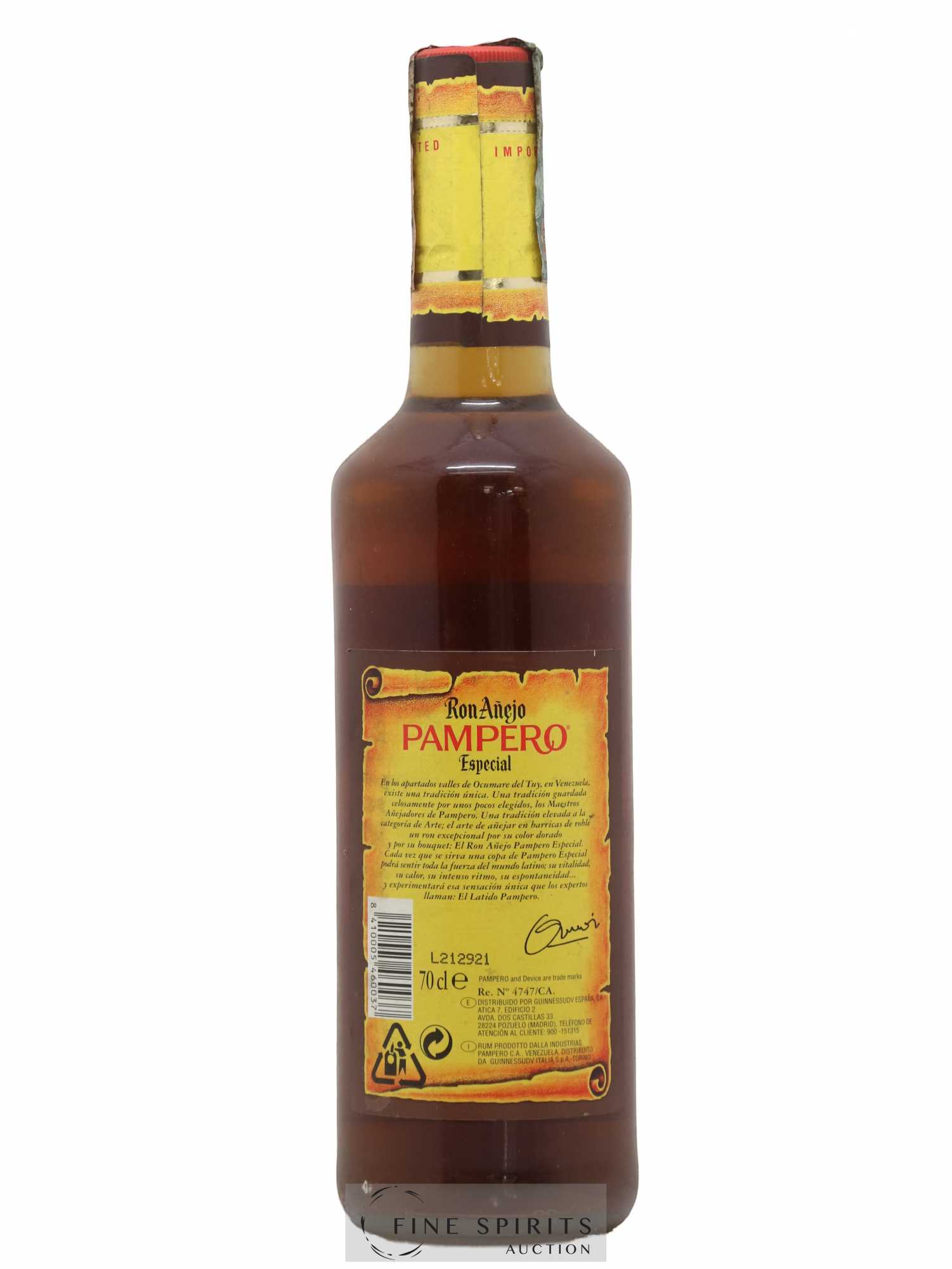 Pampero Of. Especial Añejado en Barricas de Roble - Lot de 1 bouteille - 1