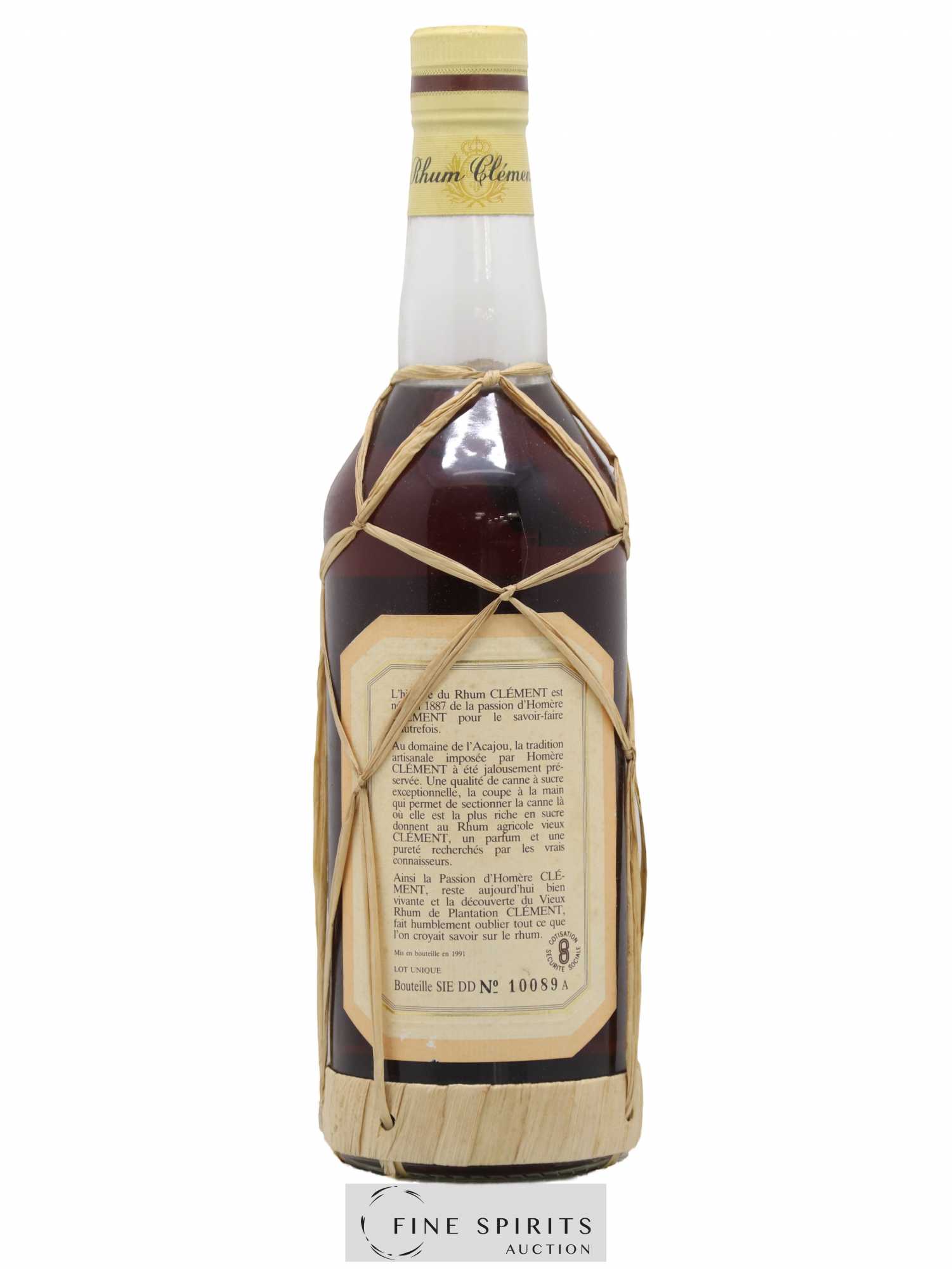 Clément 1952 Of. Domaine de l'Acajou Vieilli en fûts de Chêne bottled in 1991 - Lot de 1 bouteille - 1