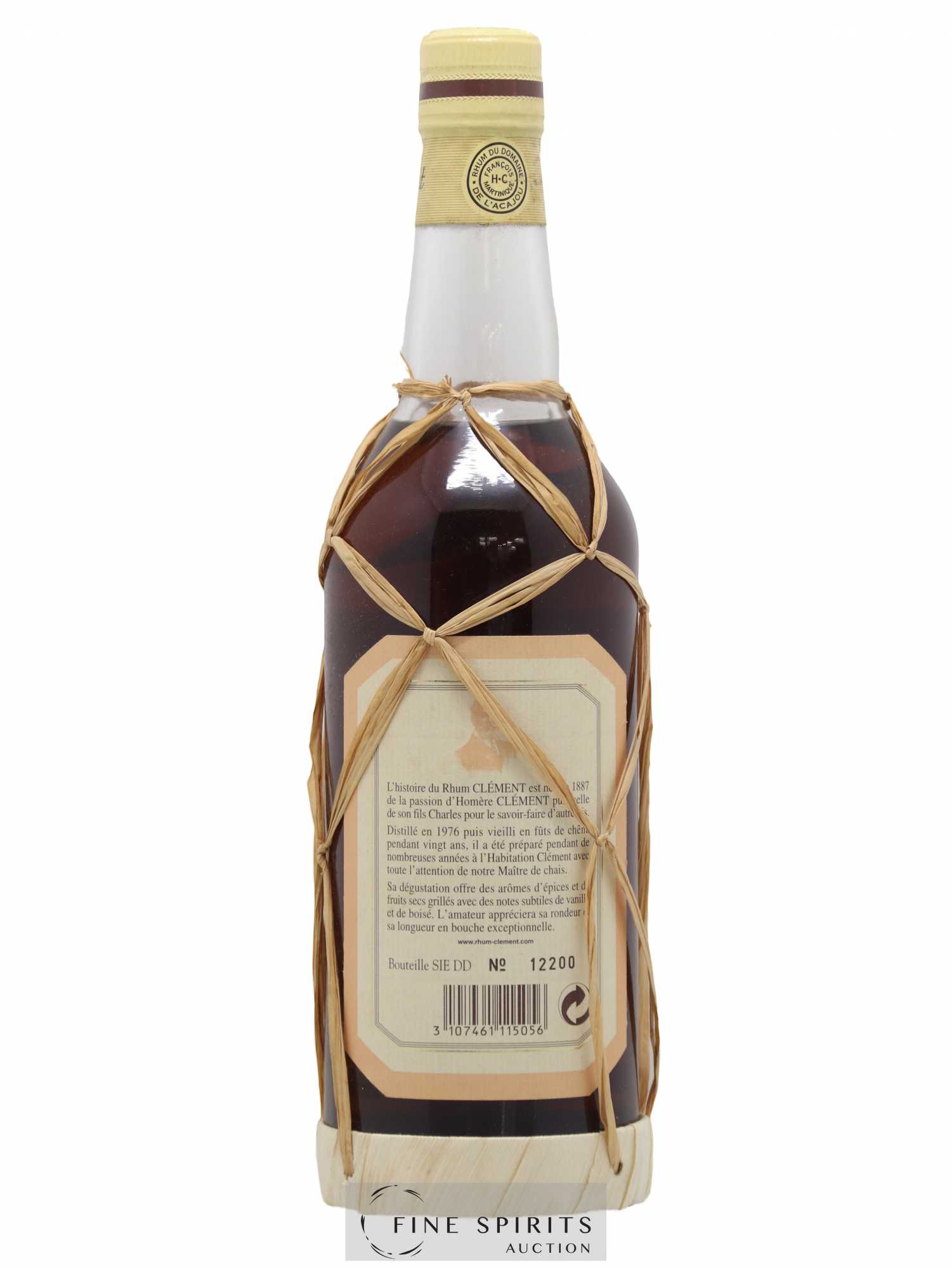 Clément 1976 Of. Domaine de l'Acajou Vieilli en fûts de Chêne - Lot de 1 bouteille - 1