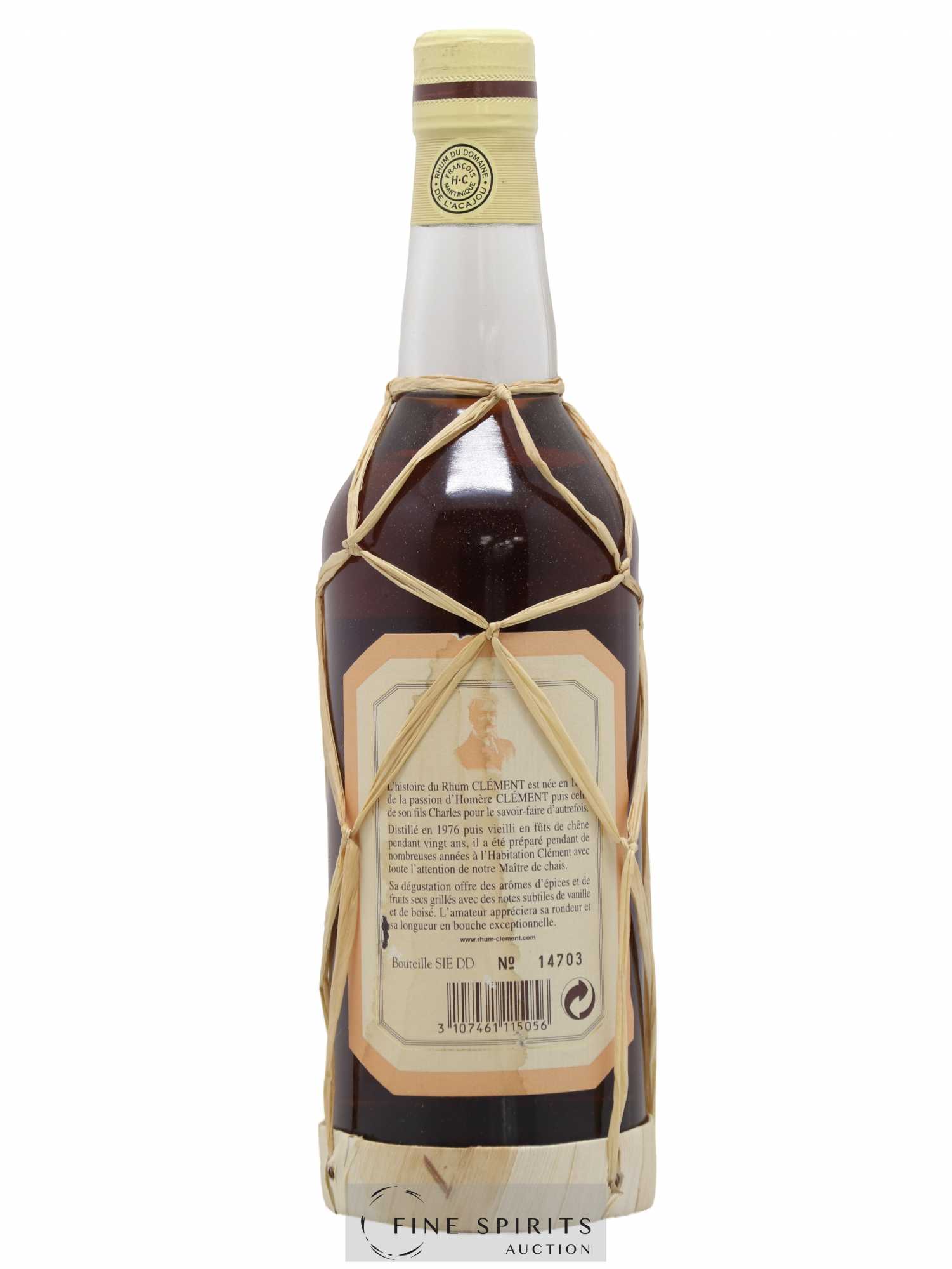 Clément 1976 Of. Domaine de l'Acajou Vieilli en fûts de Chêne - Lot de 1 bouteille - 2